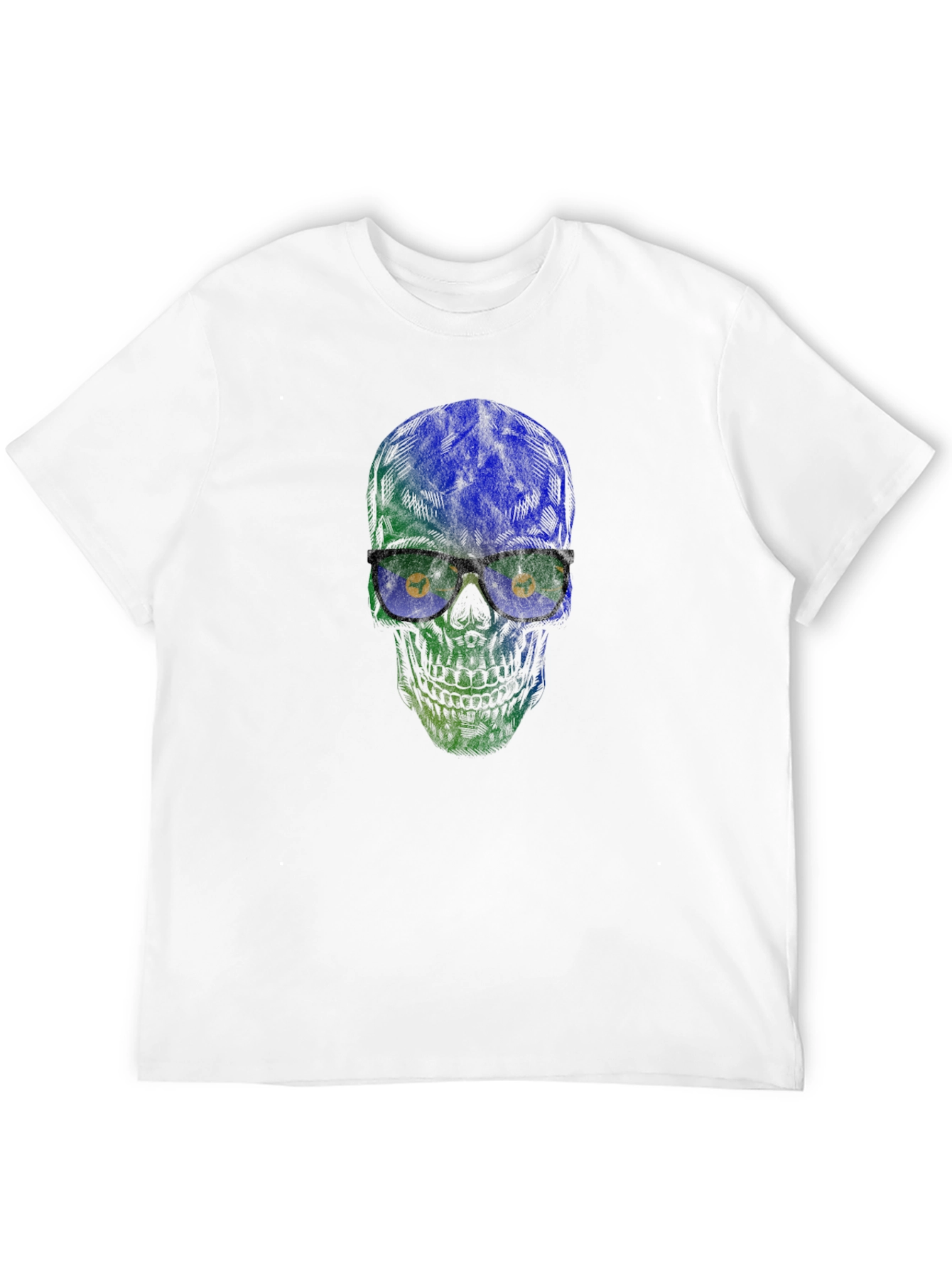 Skull with Glasses Graphic T-Shirt - Stylish Mens Tee