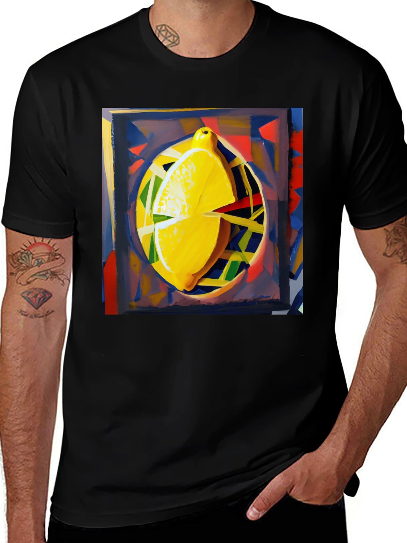 Abstract Lemon Graphic Tee