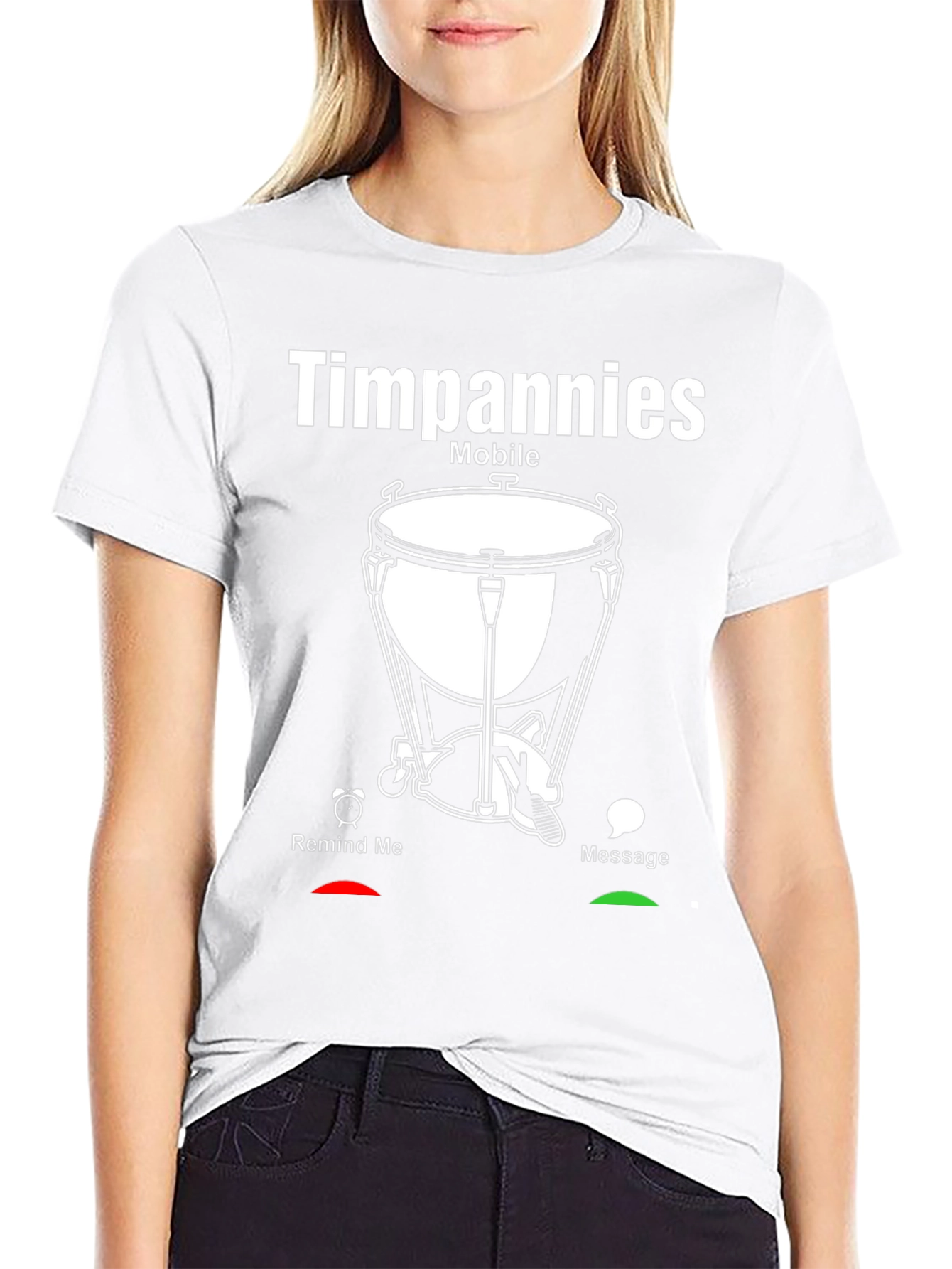Timpani Mobile Black Graphic Tee - Music Lovers Shirt