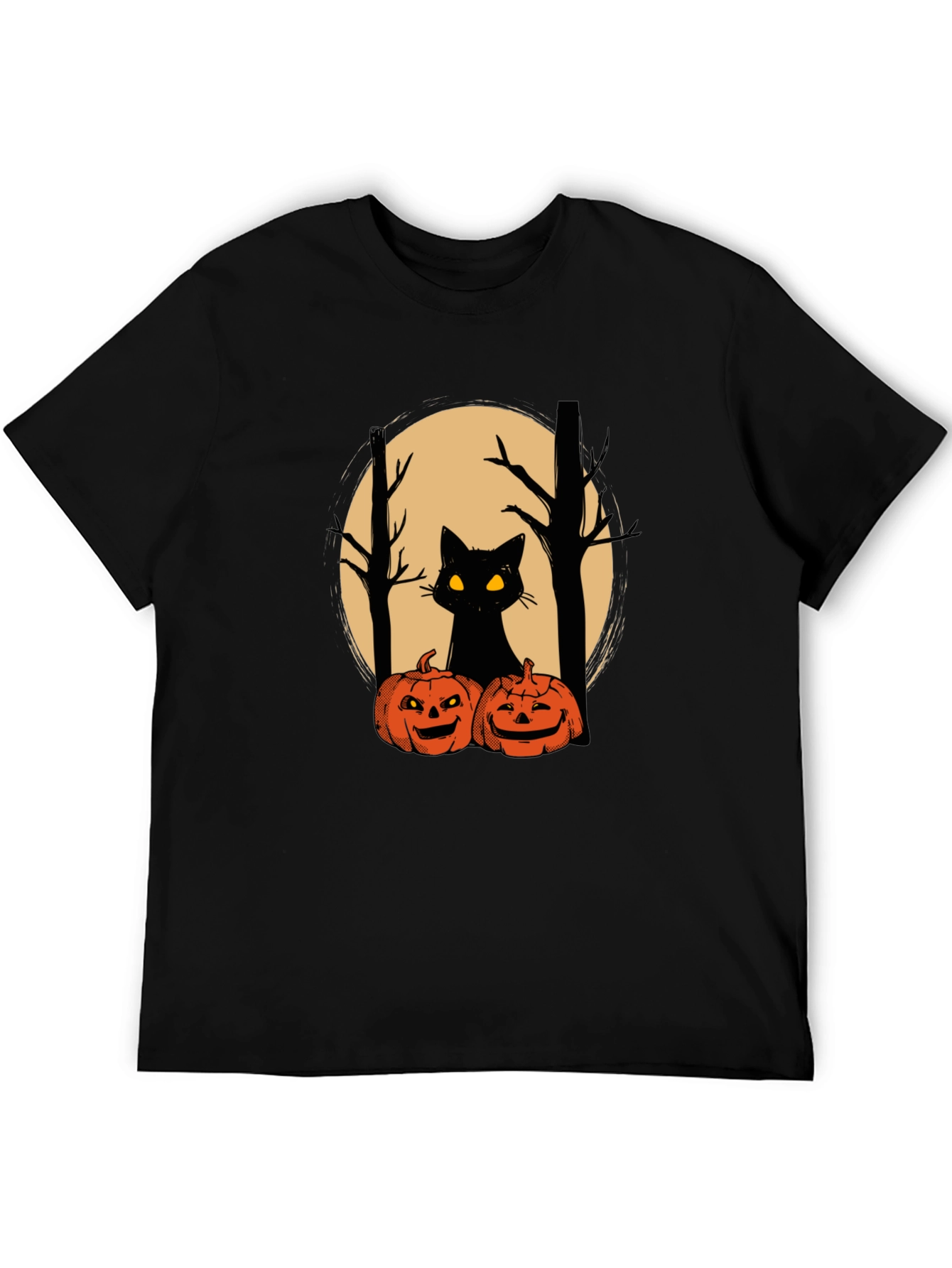 Halloween Black Cat Pumpkin T-Shirt