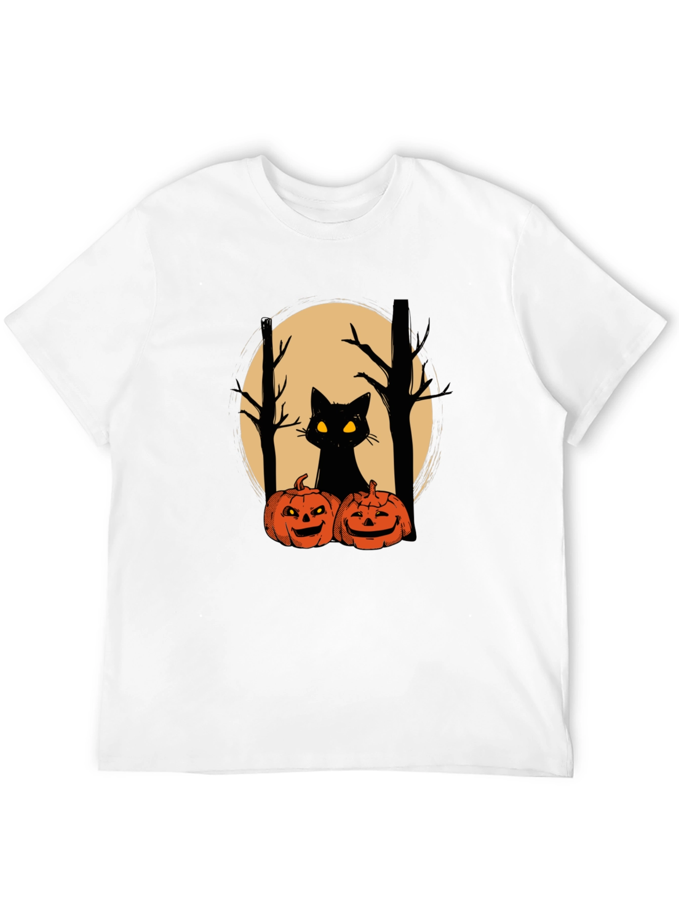 Halloween Black Cat Pumpkin T-Shirt