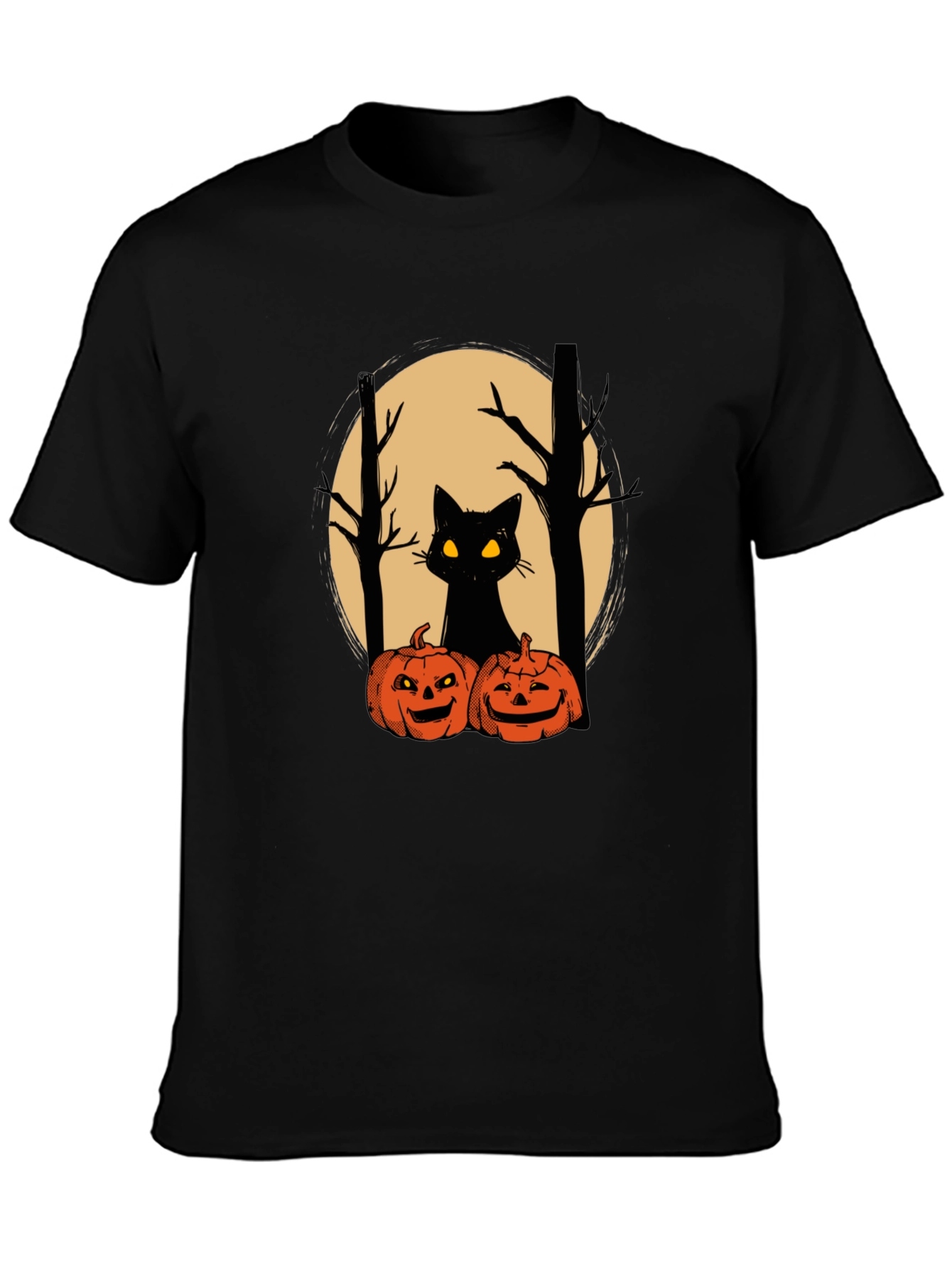 Halloween Black Cat Pumpkin T-Shirt