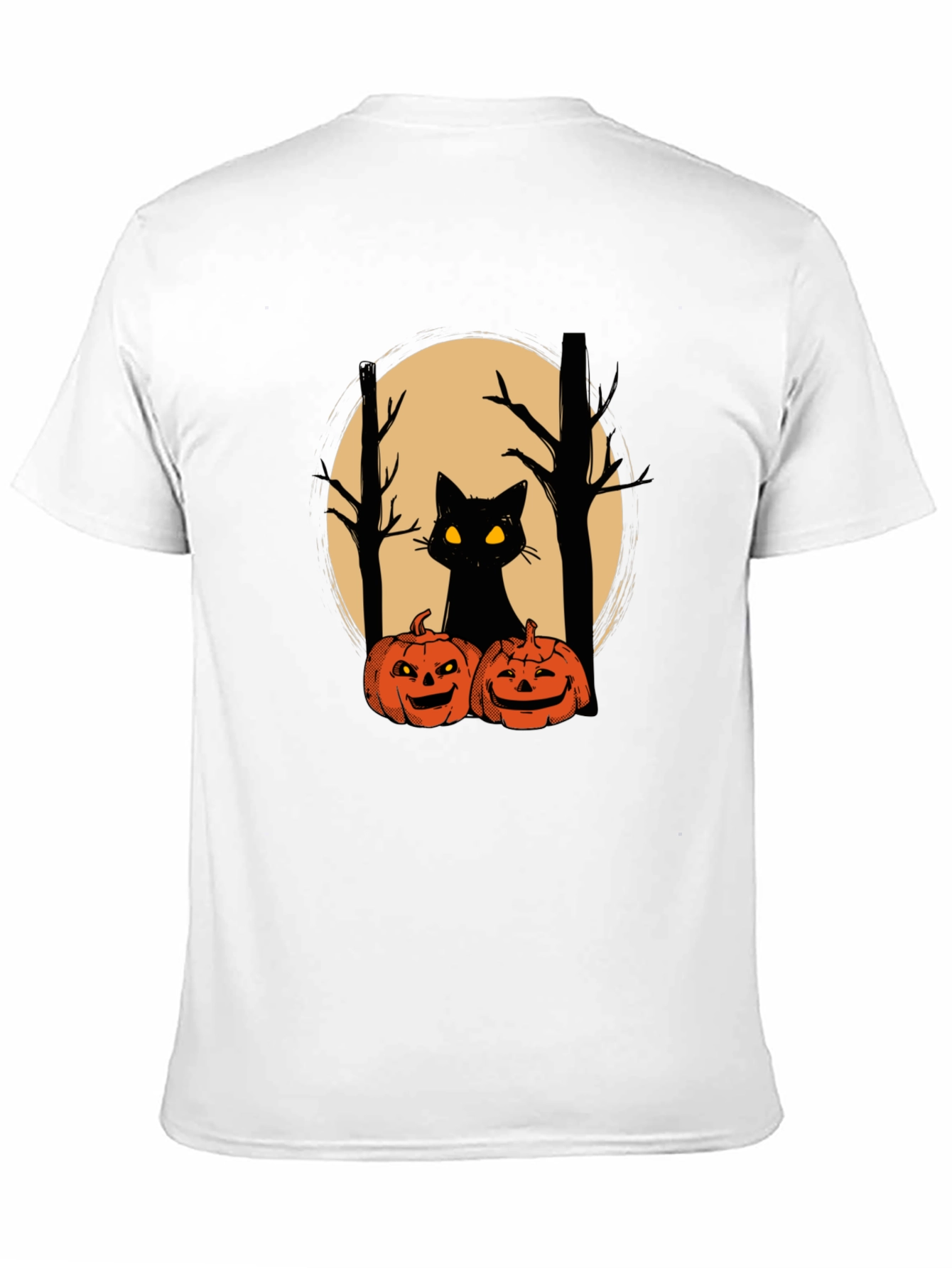 Halloween Black Cat Pumpkin T-Shirt
