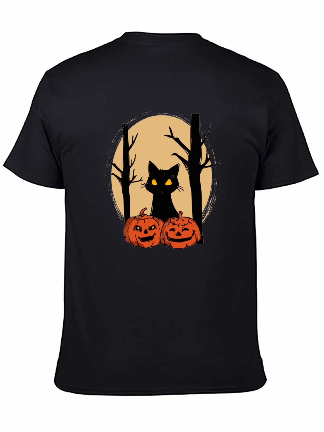 Halloween Black Cat Pumpkin T-Shirt