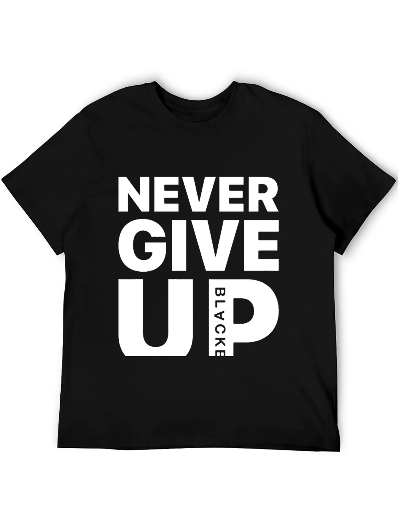 Never Give Up Graphic Tee - Black