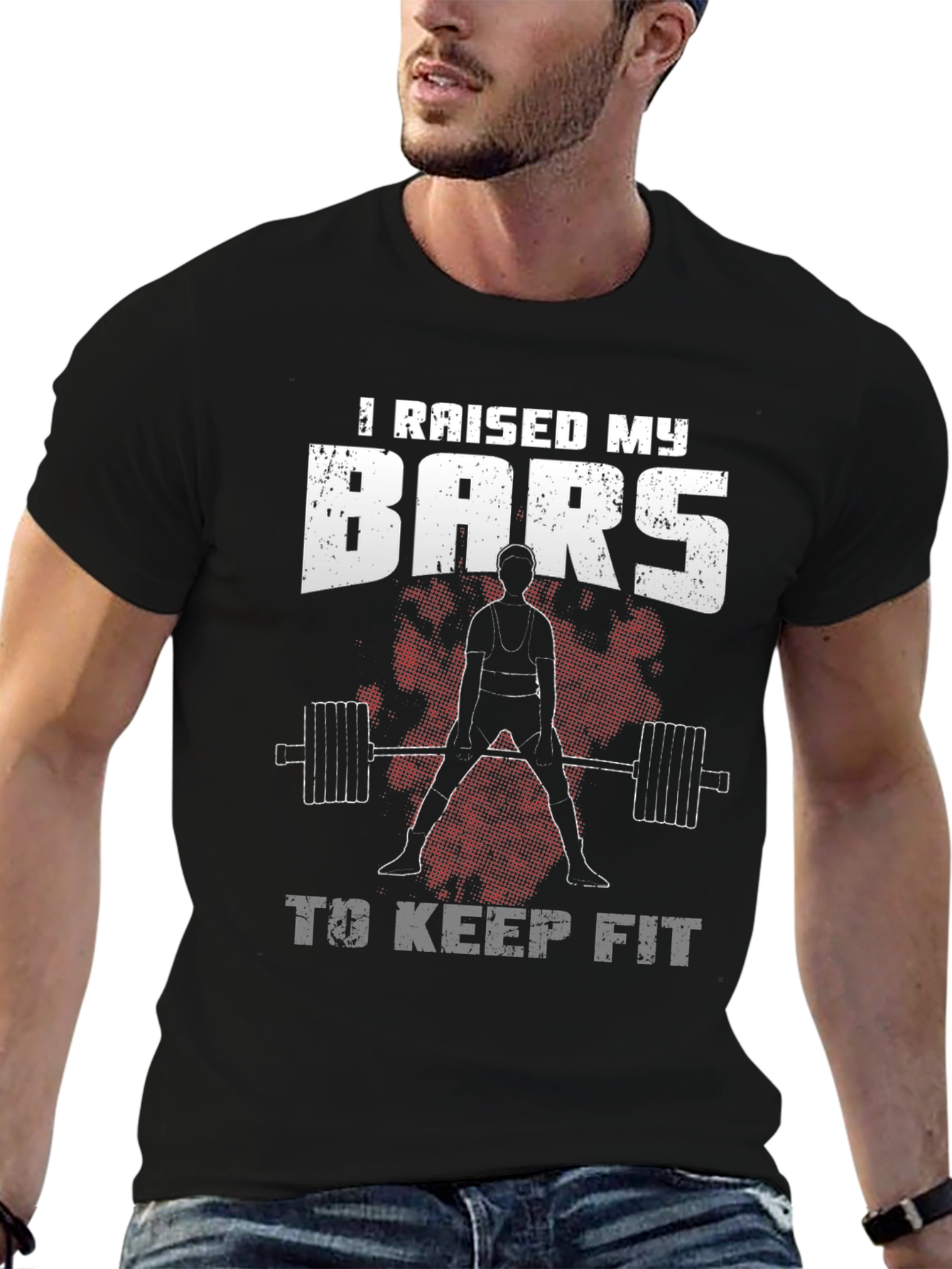 I Raised My Bars T-Shirt - Weightlifting Design