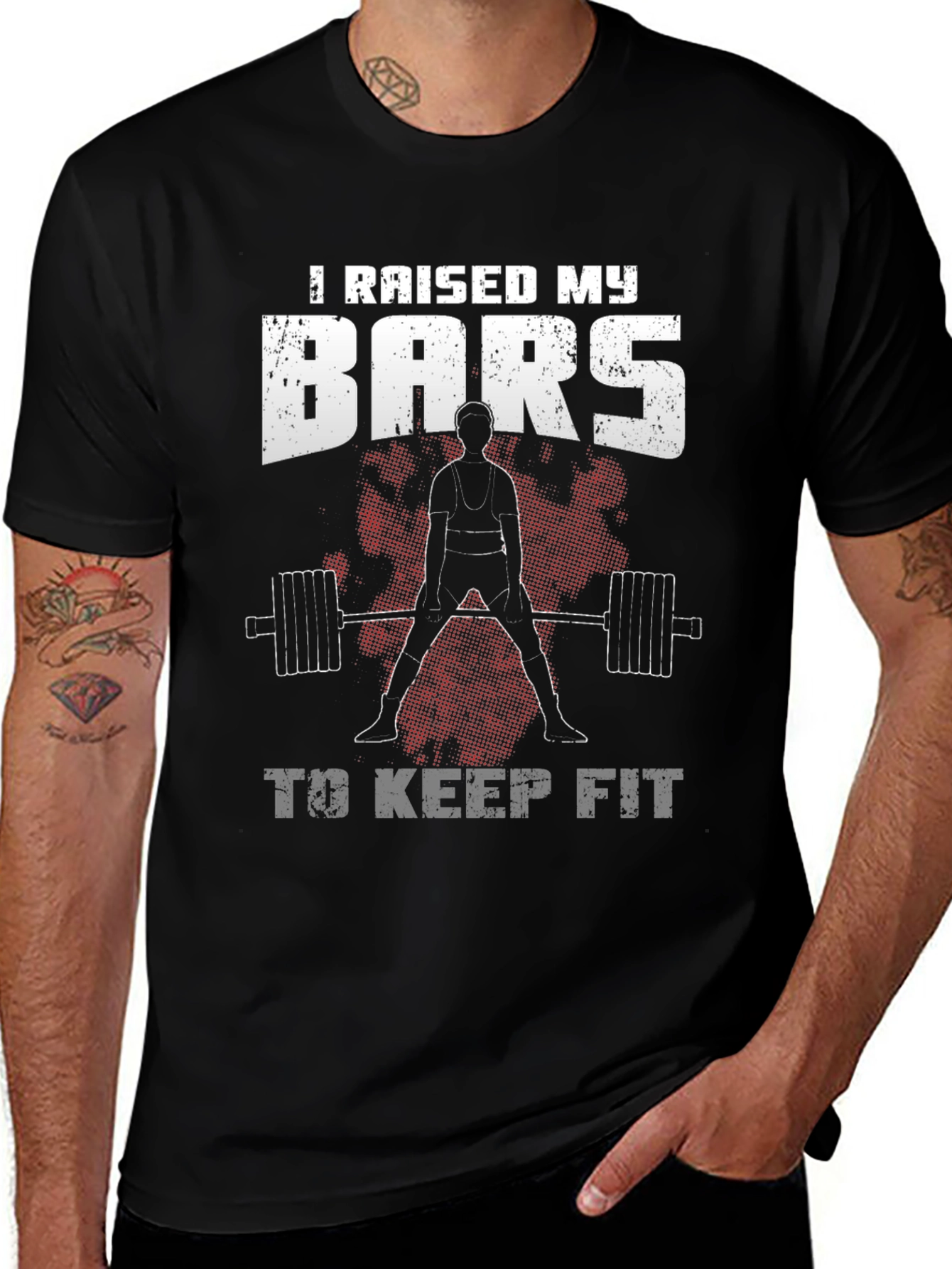 I Raised My Bars T-Shirt - Weightlifting Design