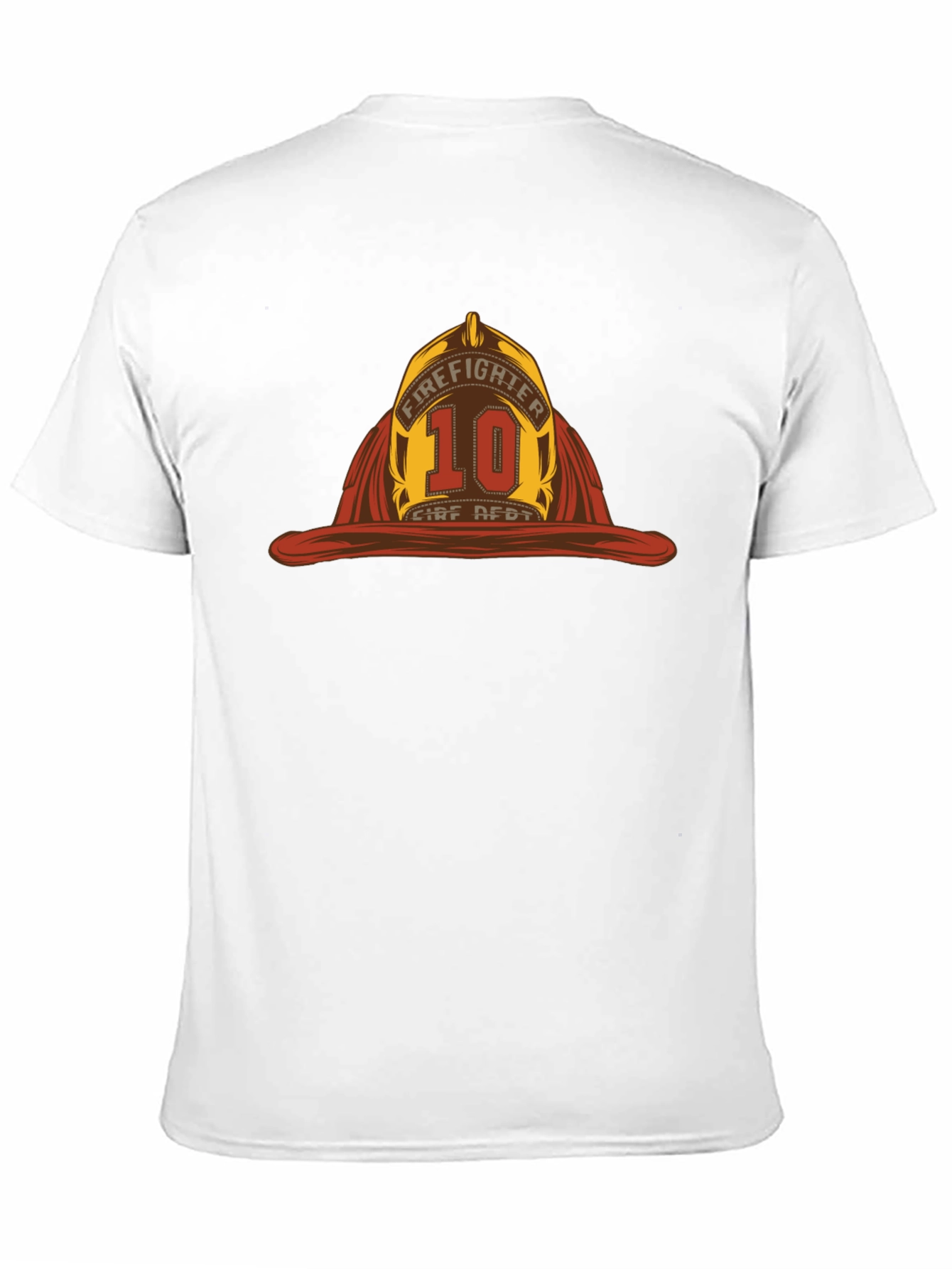 Firefighter Helmet Graphic Tee - Black Cotton T-Shirt