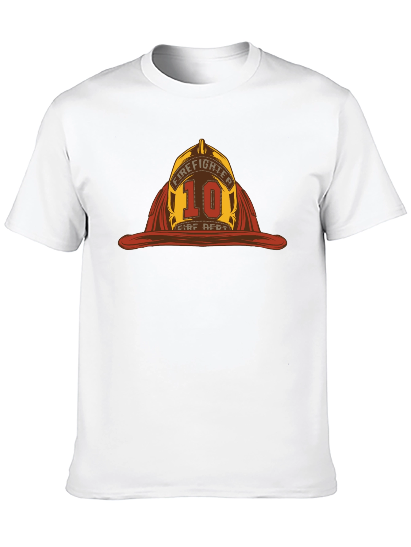 Firefighter Helmet Graphic Tee - Black Cotton T-Shirt
