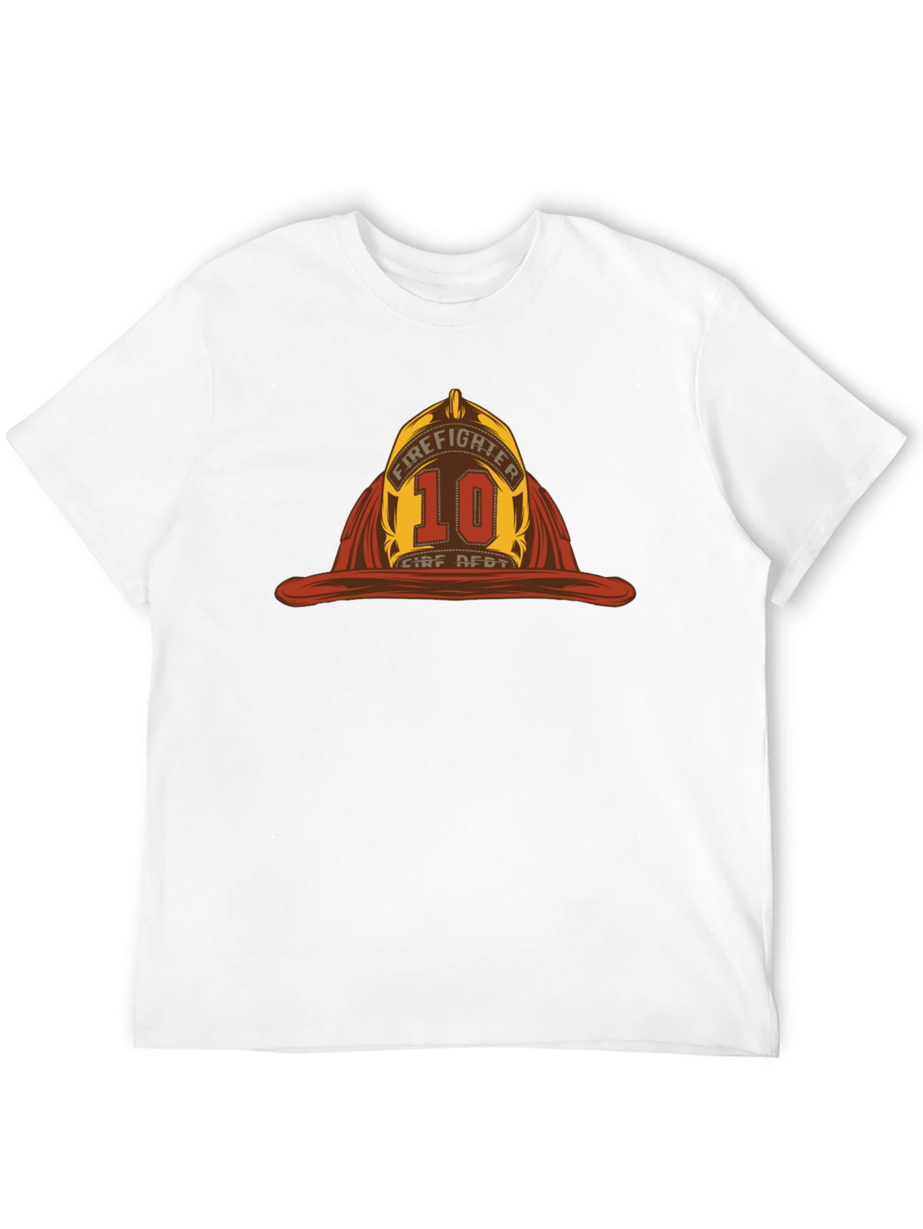 Firefighter Helmet Graphic Tee - Black Cotton T-Shirt