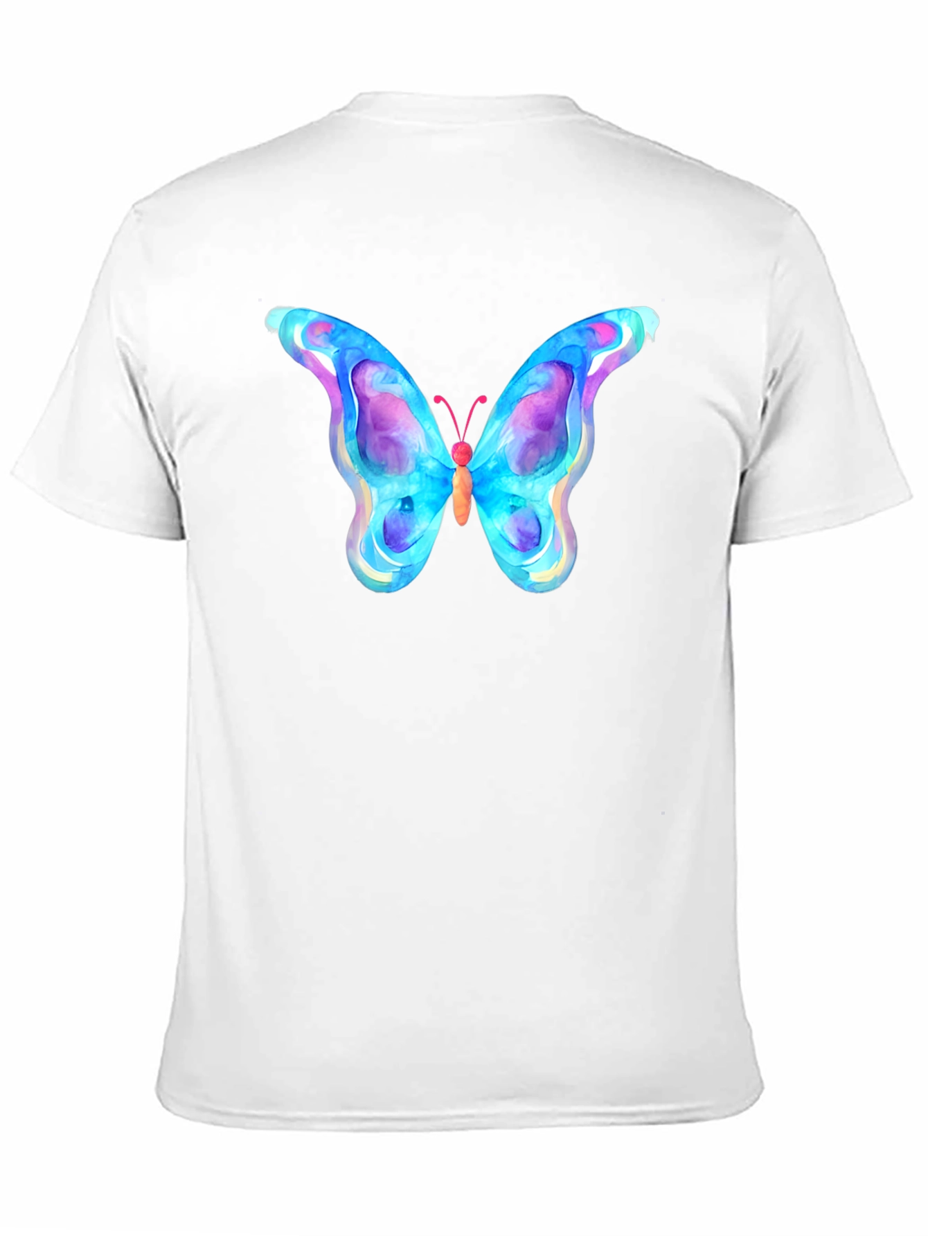 Watercolor Butterfly Black T-Shirt