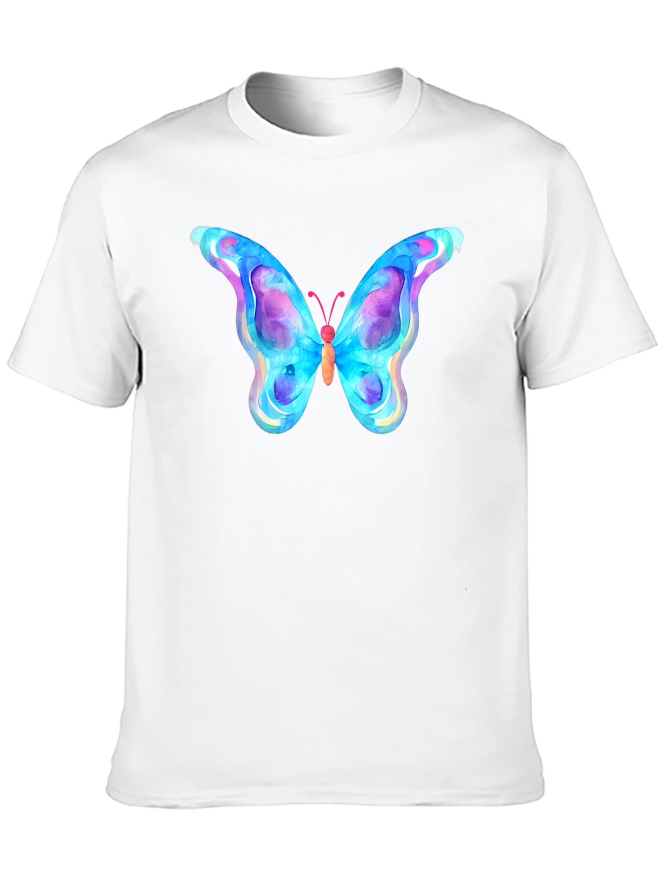 Watercolor Butterfly Black T-Shirt