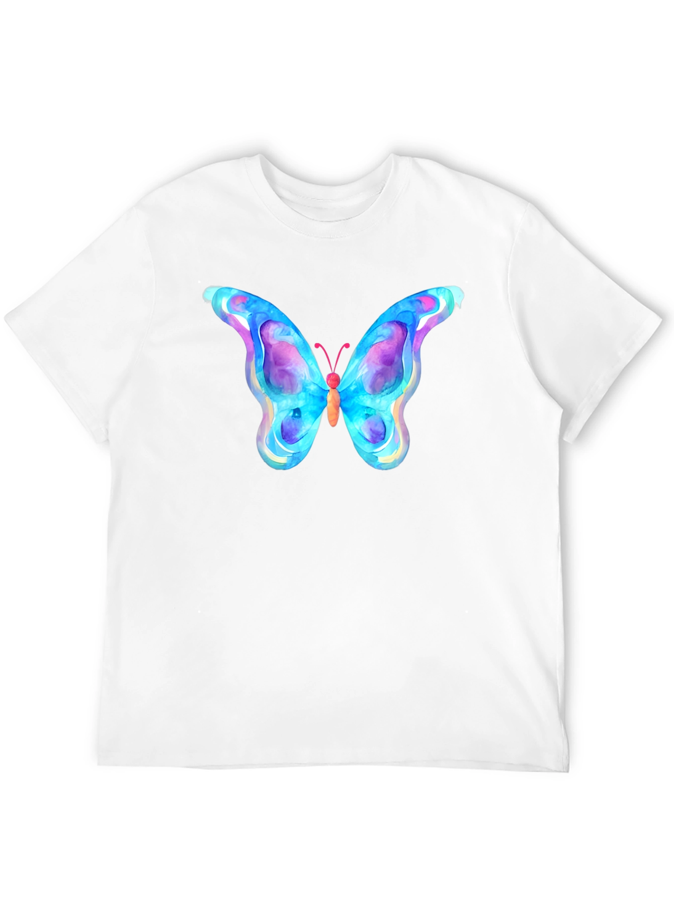 Watercolor Butterfly Black T-Shirt