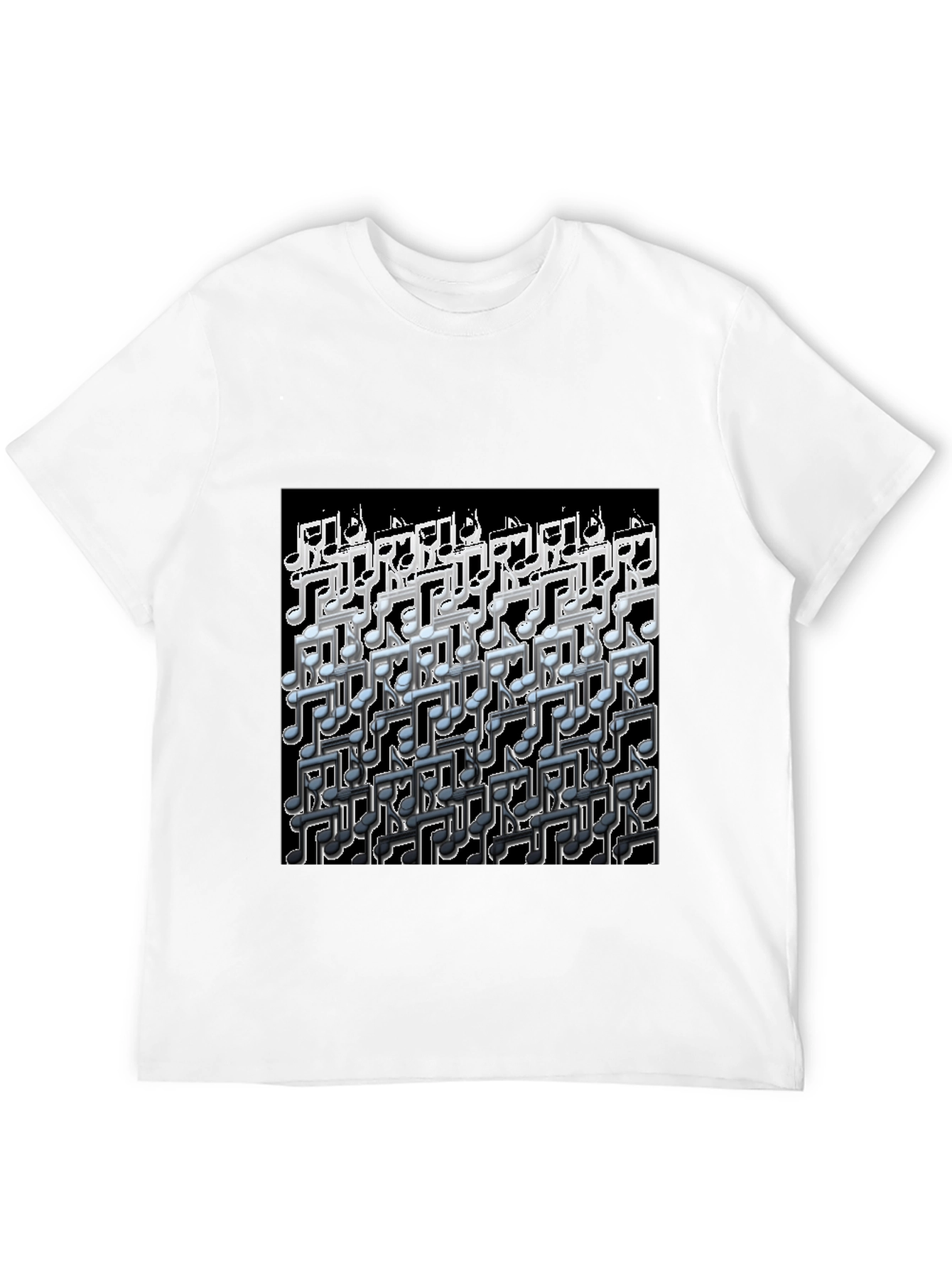 Musical Notes Graphic Black T-Shirt