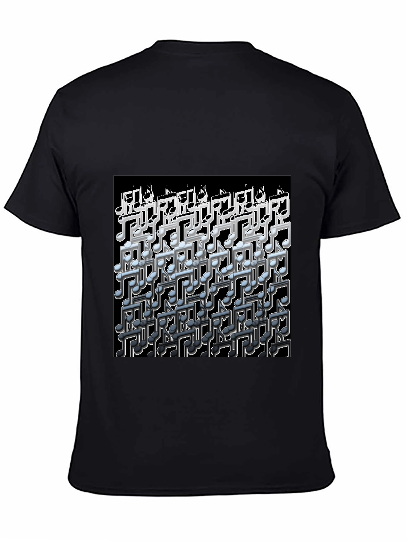 Musical Notes Graphic Black T-Shirt