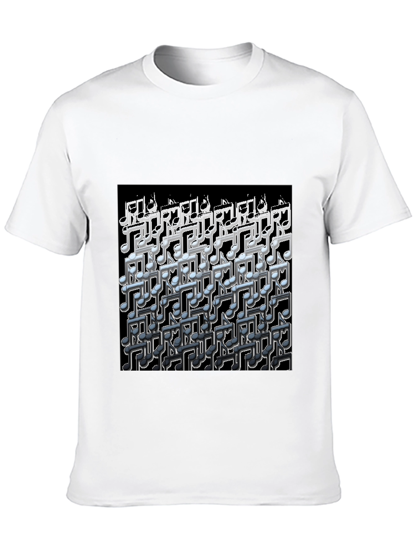 Musical Notes Graphic Black T-Shirt