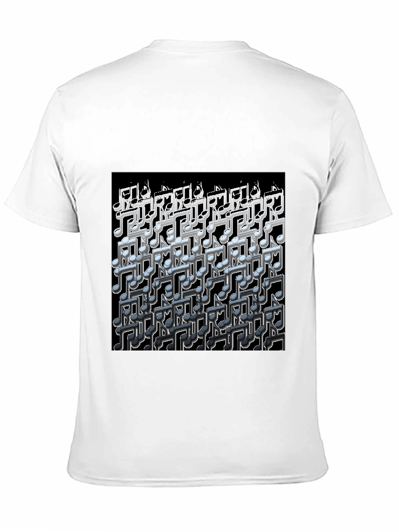 Musical Notes Graphic Black T-Shirt