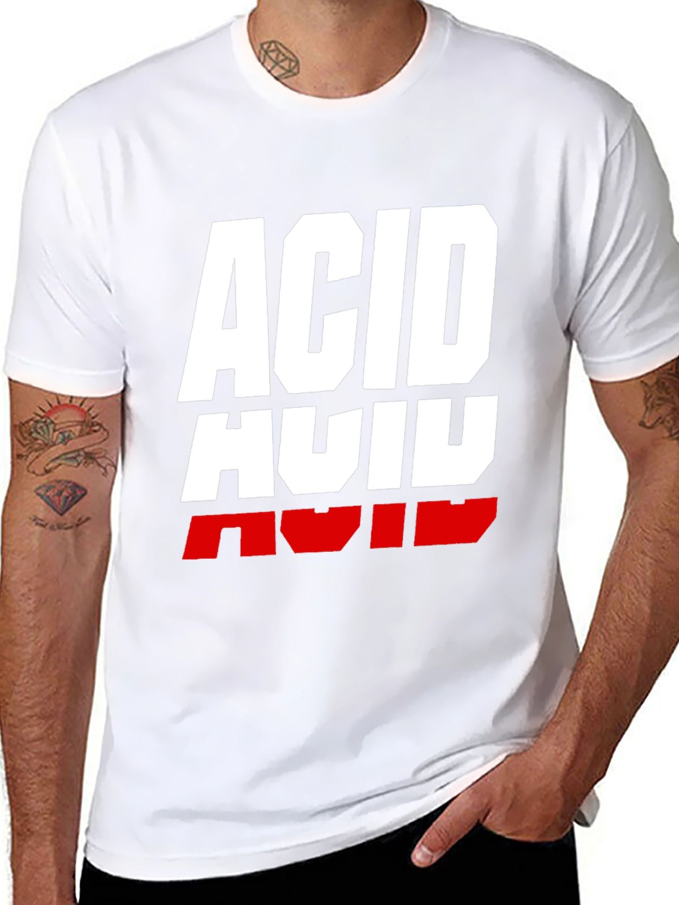 Acid Graphic Print T-Shirt - Black