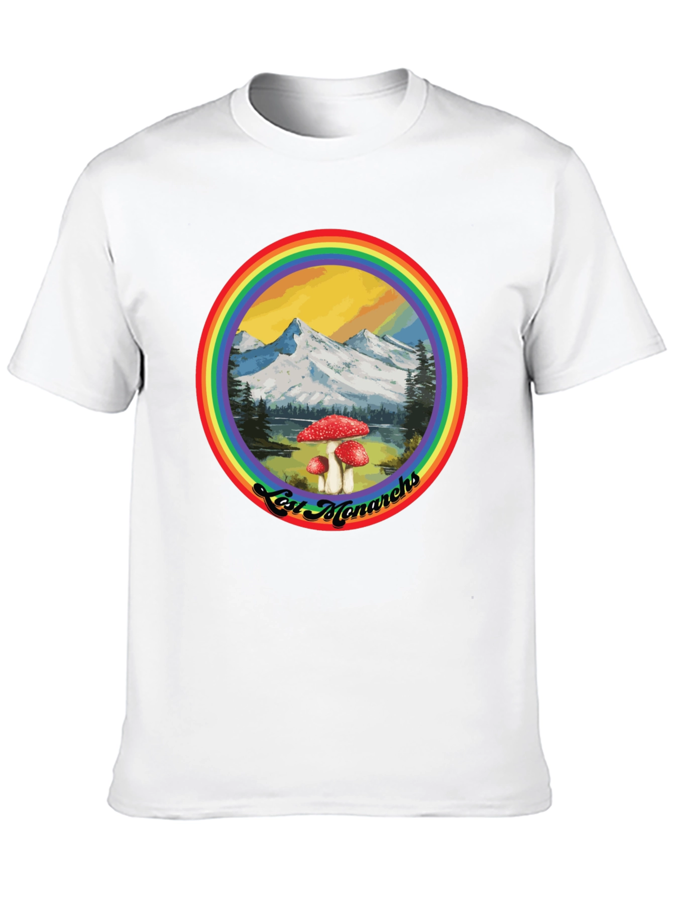Lost Monarchs Rainbow Graphic Tee - Black