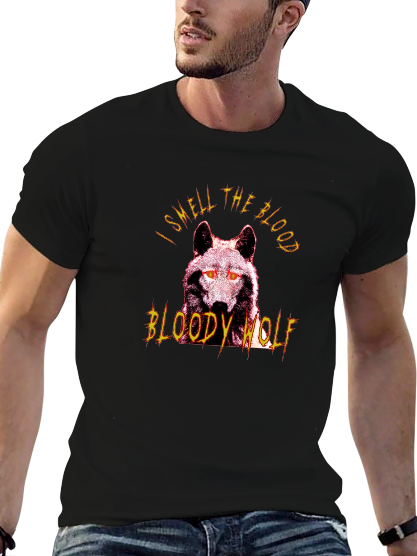 Bloody Wolf Graphic Tee - Mens Black T-Shirt