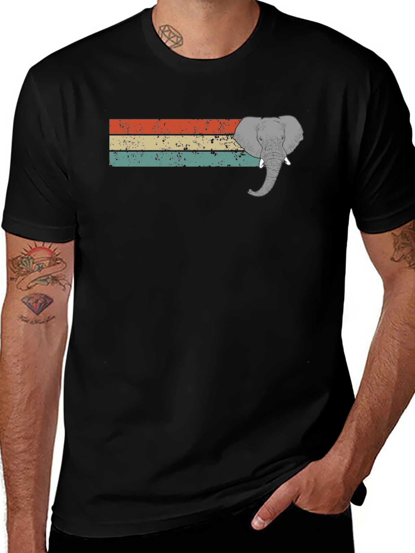 Retro Elephant Graphic T-Shirt - Unisex Style