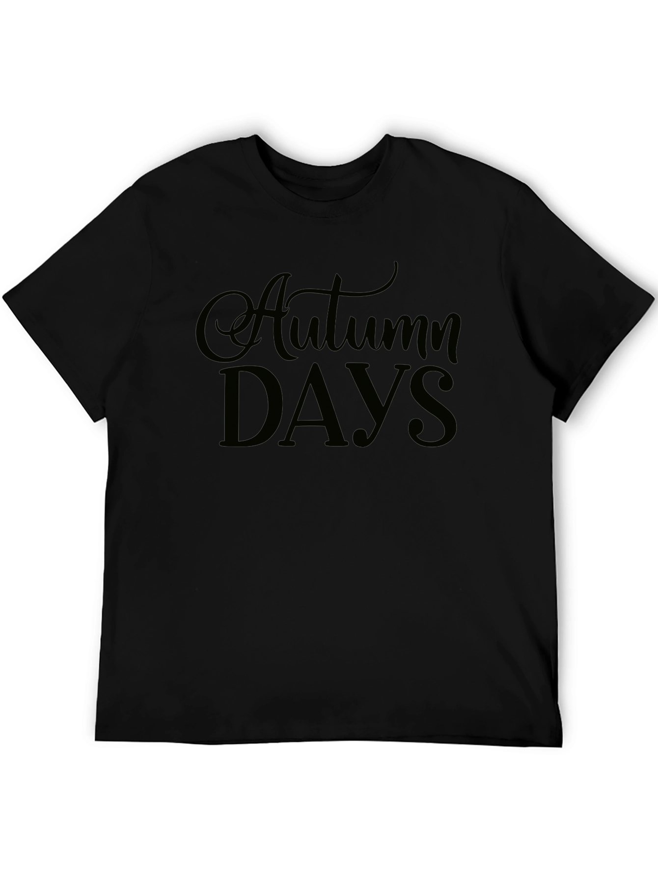 Autumn Days Black Graphic Tee - Stylish Fall Apparel
