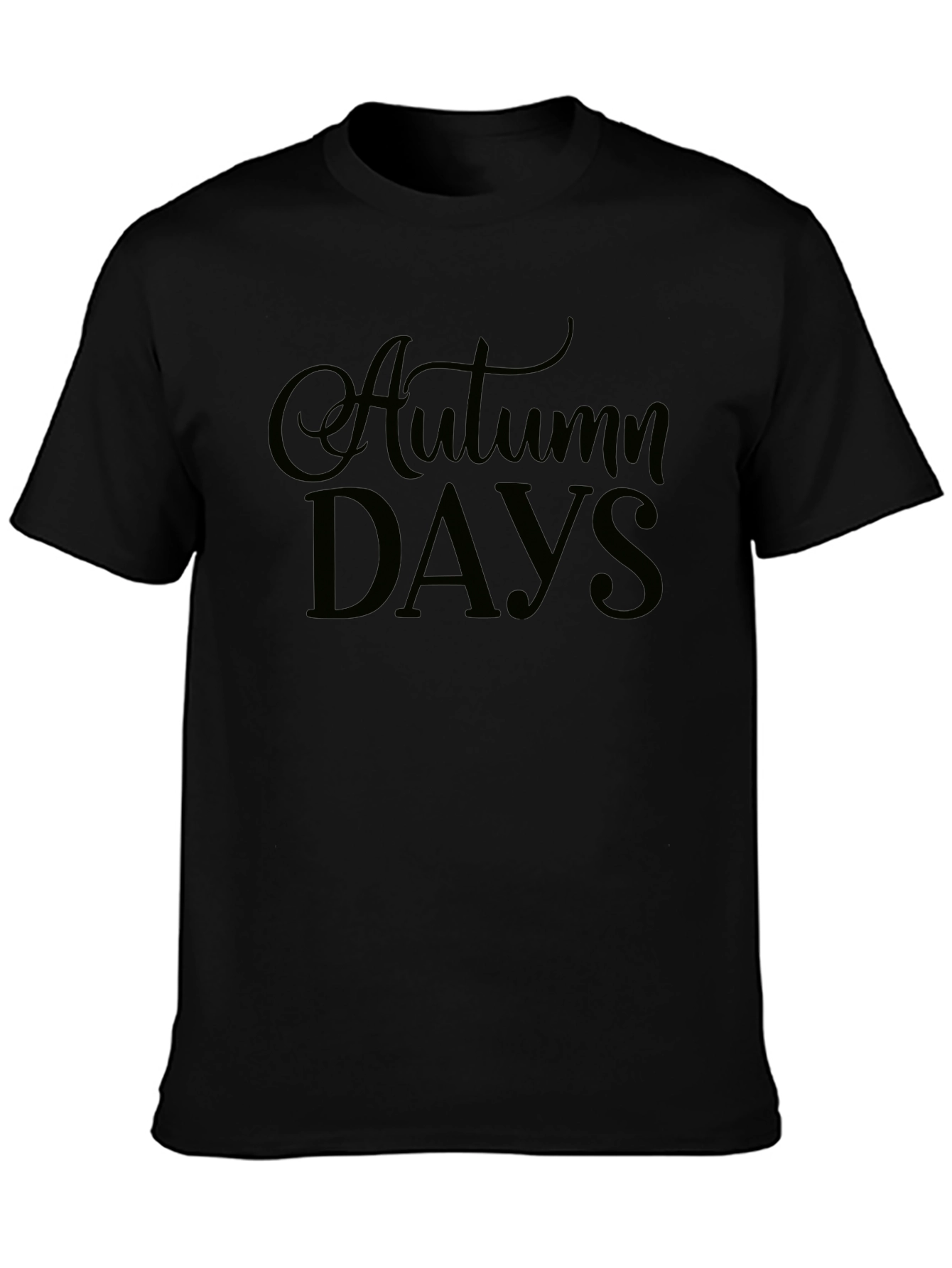 Autumn Days Black Graphic Tee - Stylish Fall Apparel