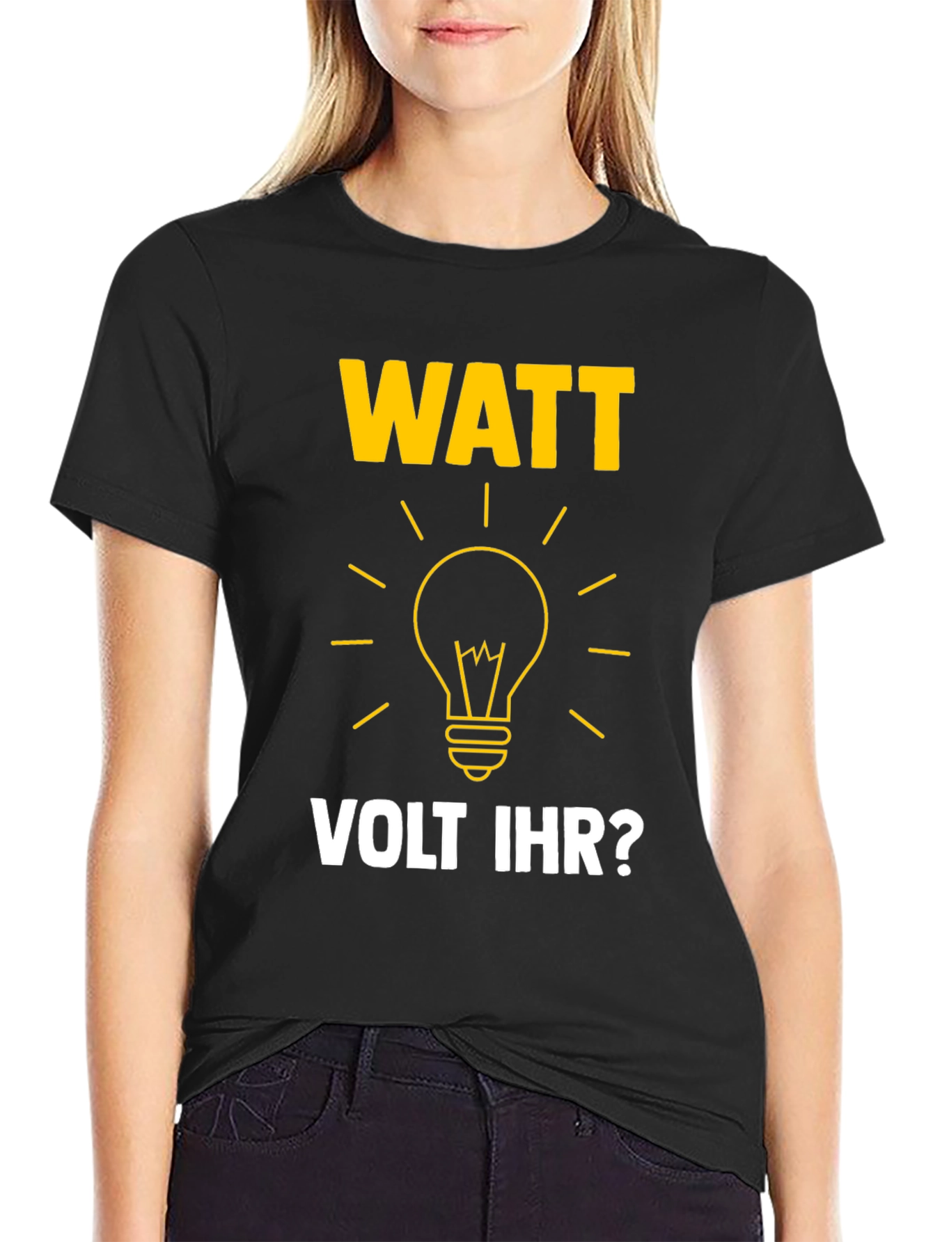 Watt Volt Ihr? Funny Electrical Humor Graphic Tee