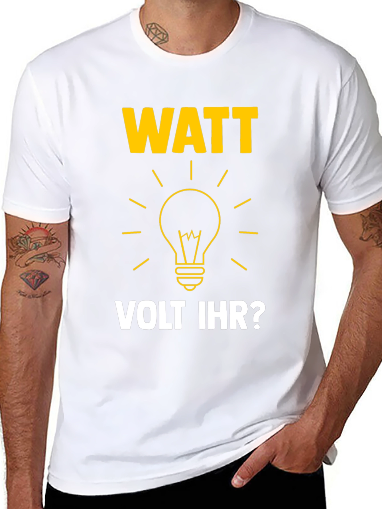Watt Volt Ihr? Funny Electrical Humor Graphic Tee