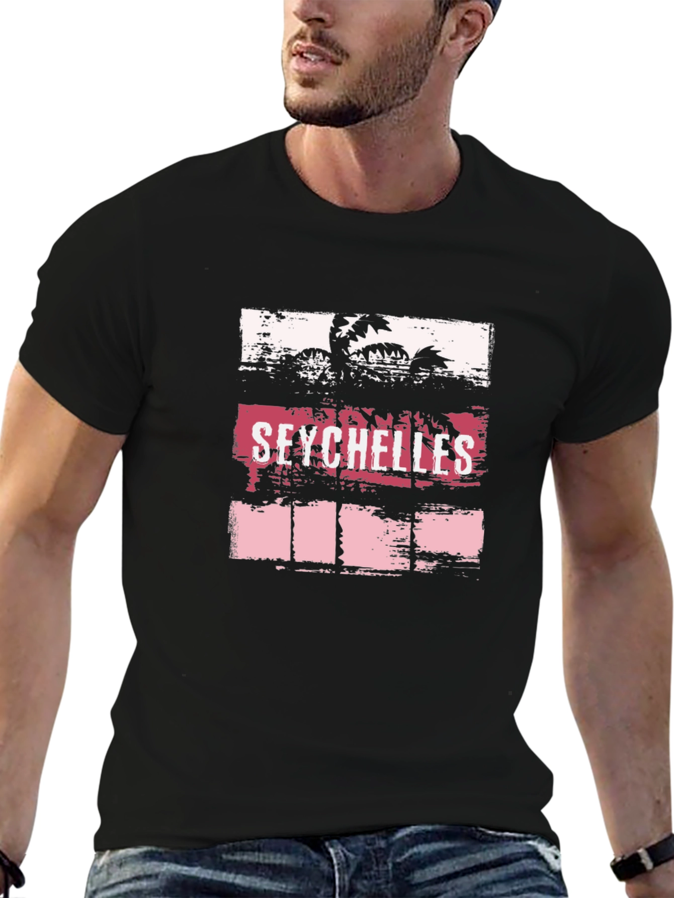 Seychelles Palm Tree Graphic T-Shirt - Island Style