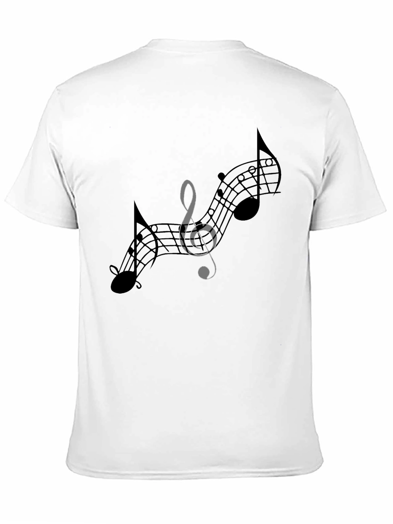 Musical Notes Graphic Tee - Black Cotton T-Shirt