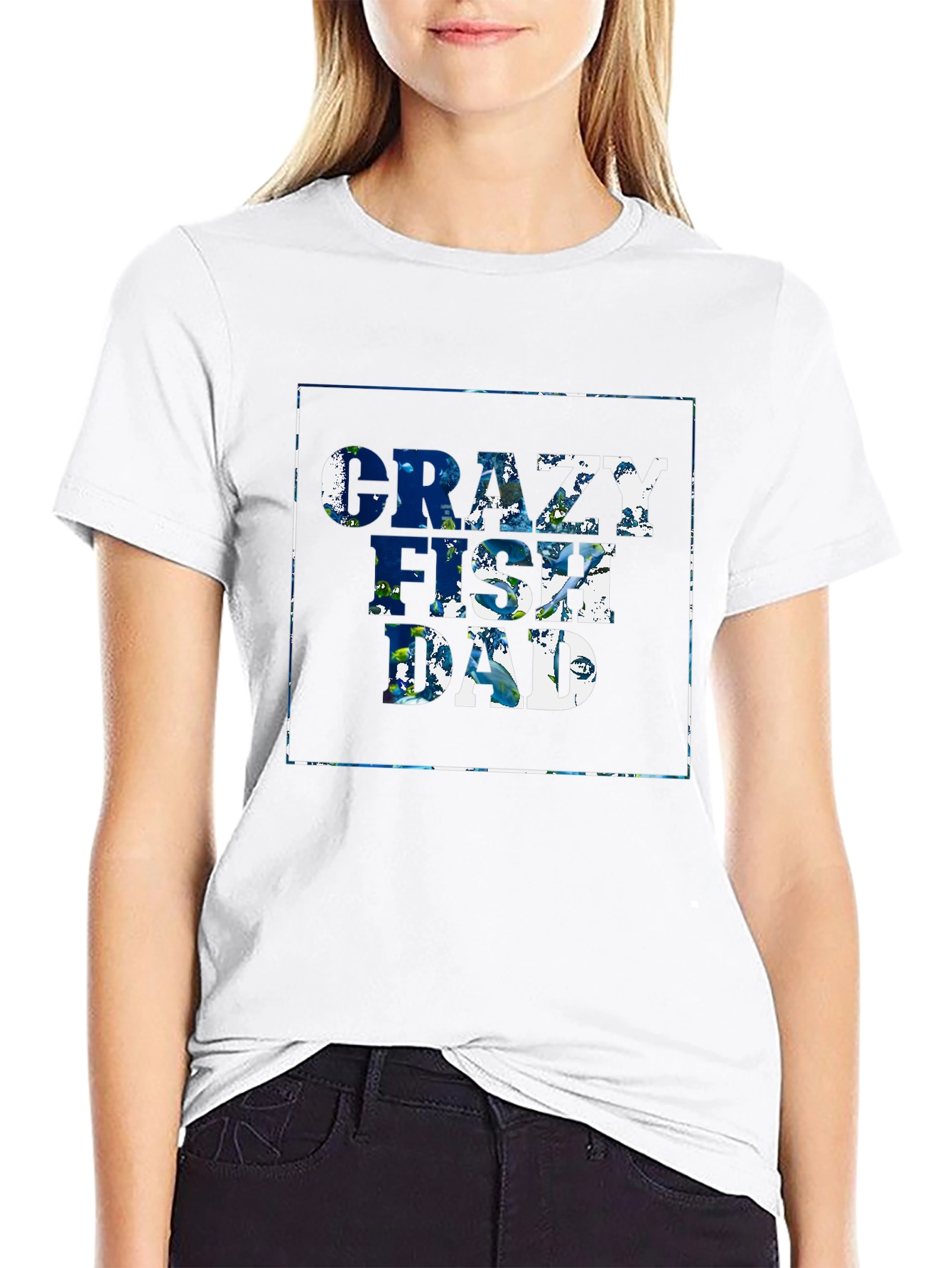 Crazy Fish Dad T-Shirt - Black