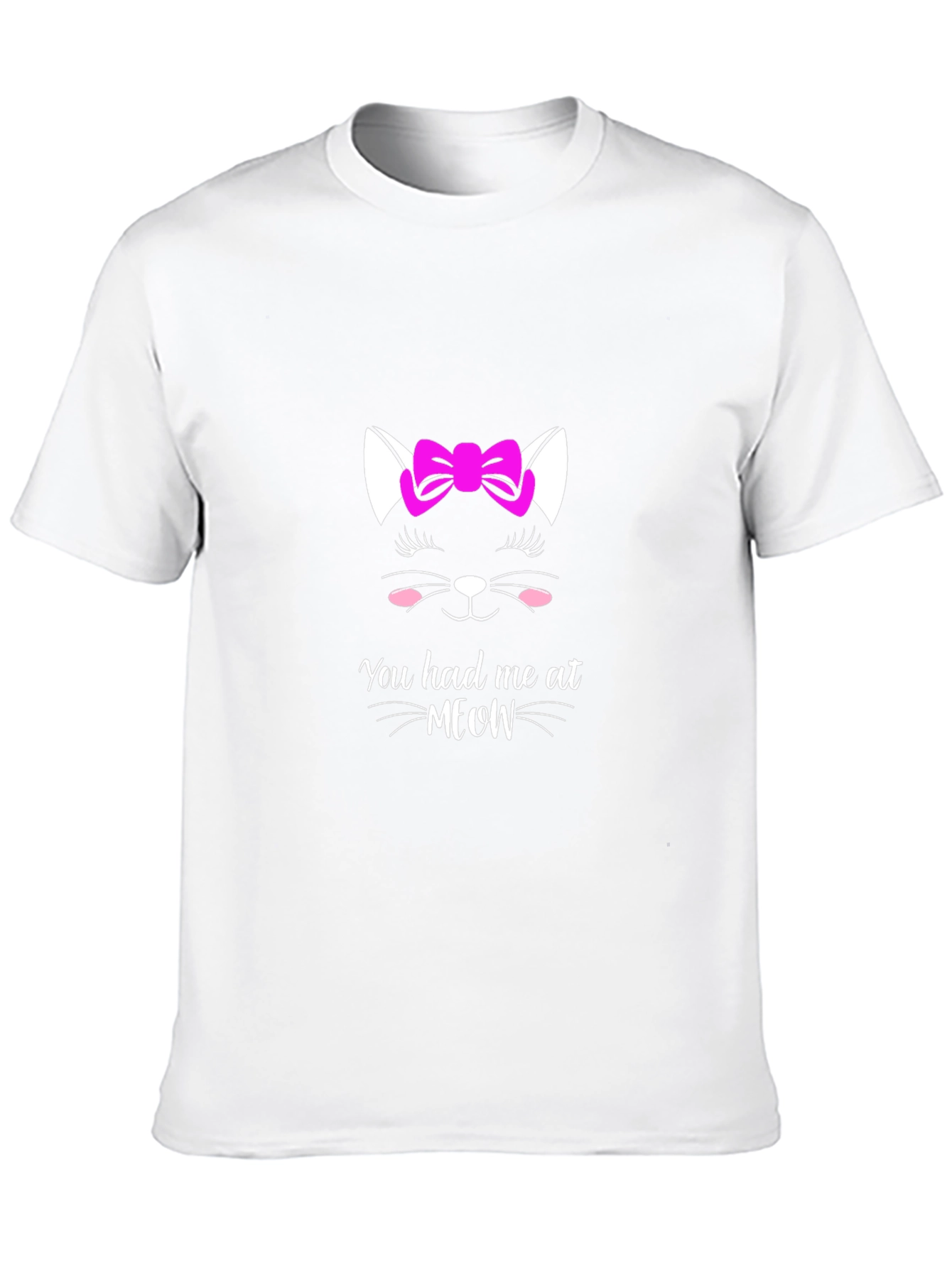 Cat Meow Graphic Black T-Shirt for Men