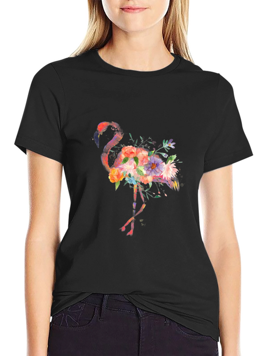 Floral Flamingo Graphic T-Shirt