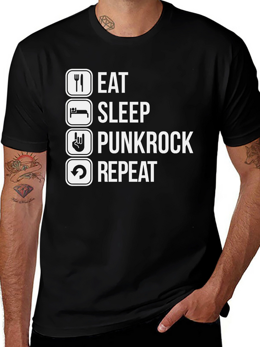 Eat Sleep Punkrock Repeat Graphic T-Shirt