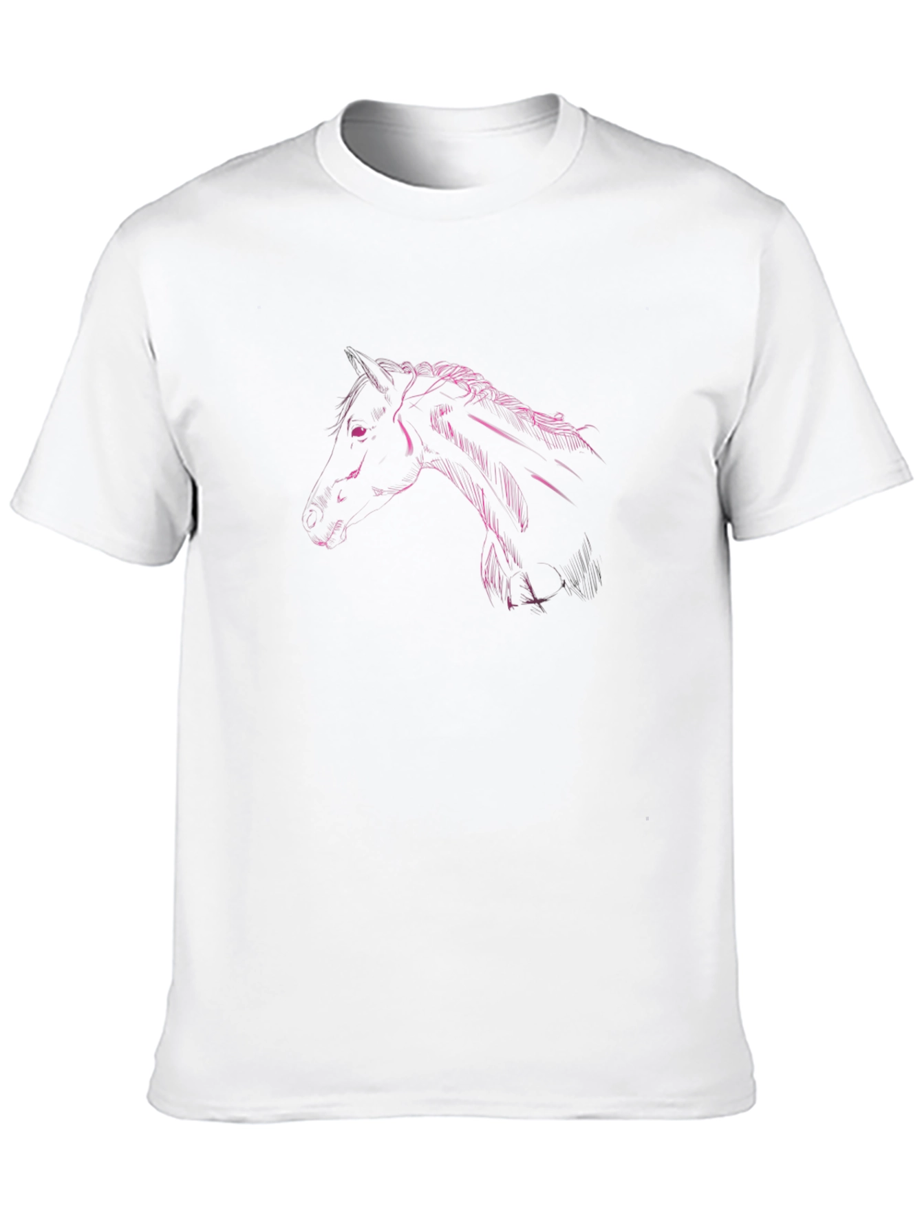Black T-Shirt with Pink Horse Head Design
