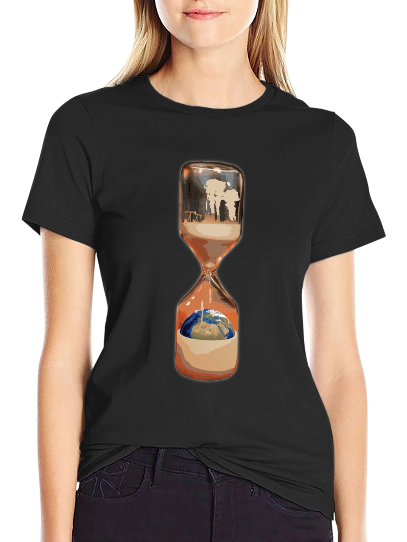 Hourglass Earth Tee - Climate Change Awareness