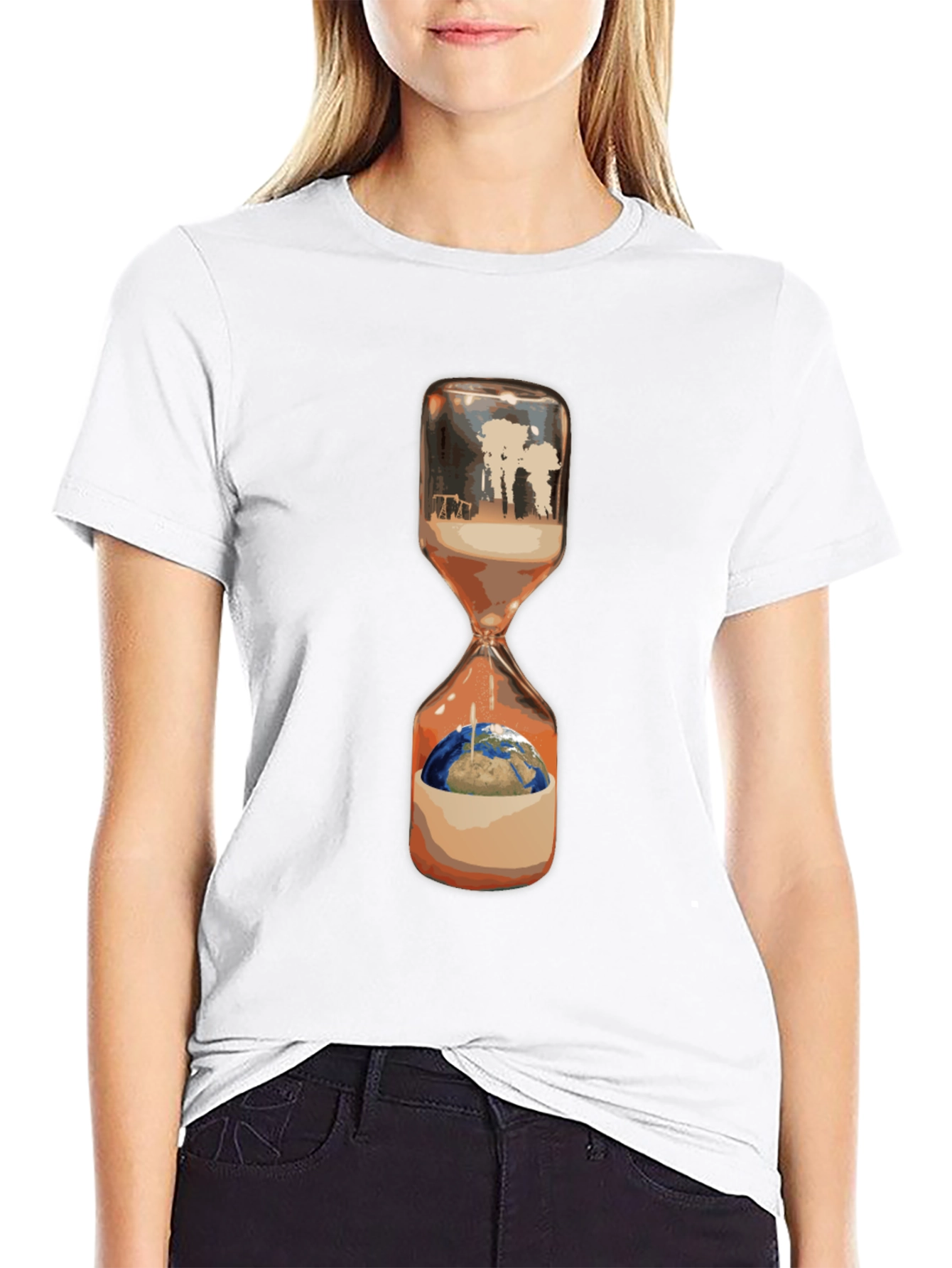 Hourglass Earth Tee - Climate Change Awareness