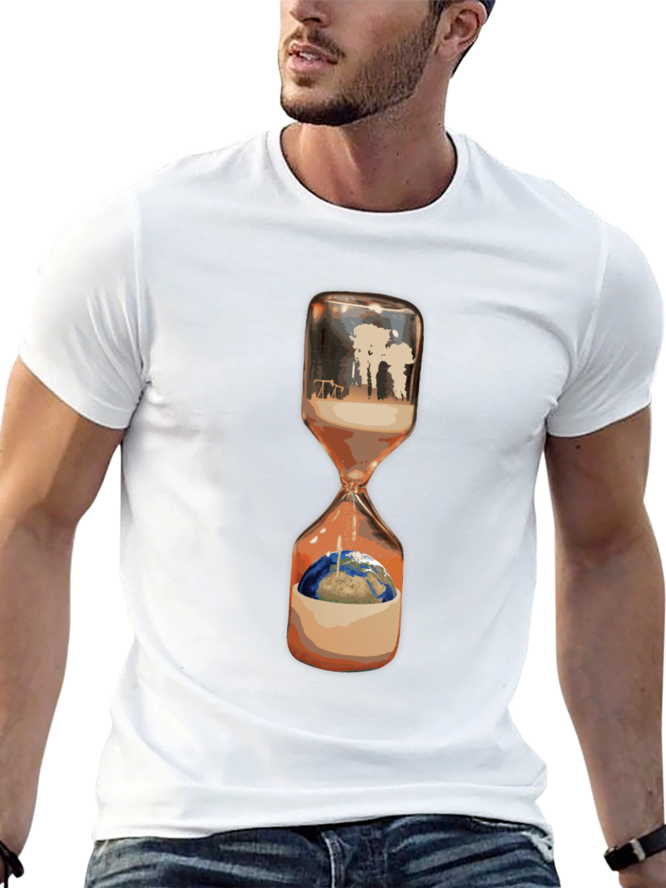 Hourglass Earth Tee - Climate Change Awareness