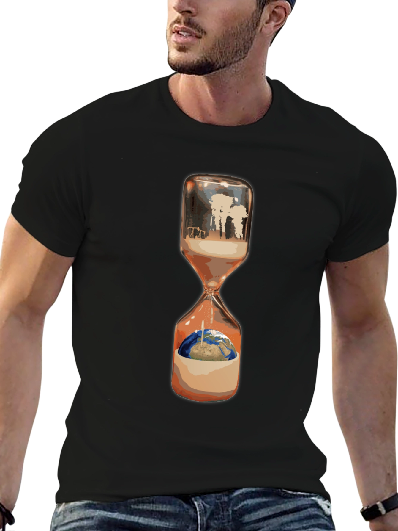 Hourglass Earth Tee - Climate Change Awareness
