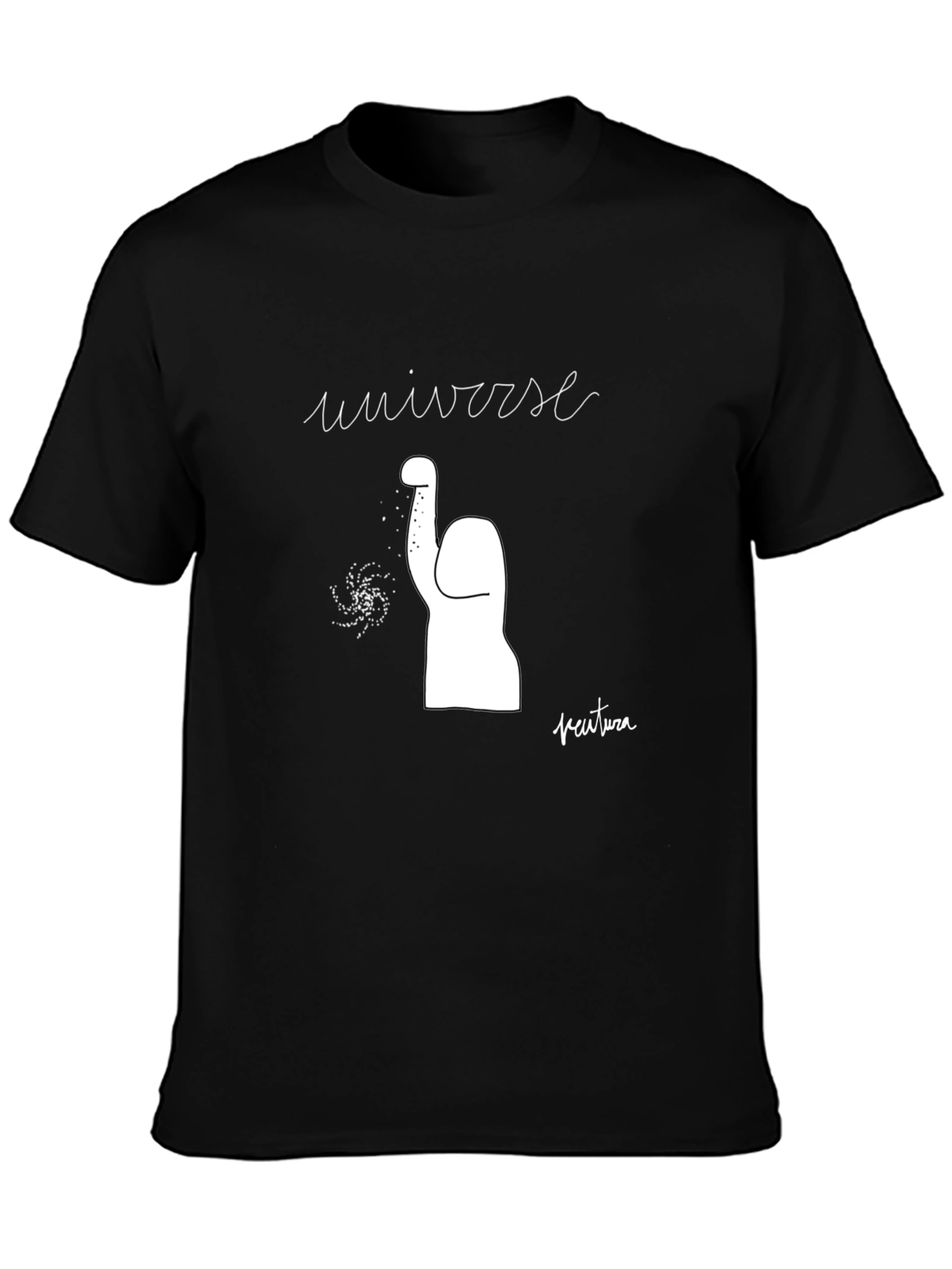 Universe Graphic Tee - Black Cotton T-Shirt