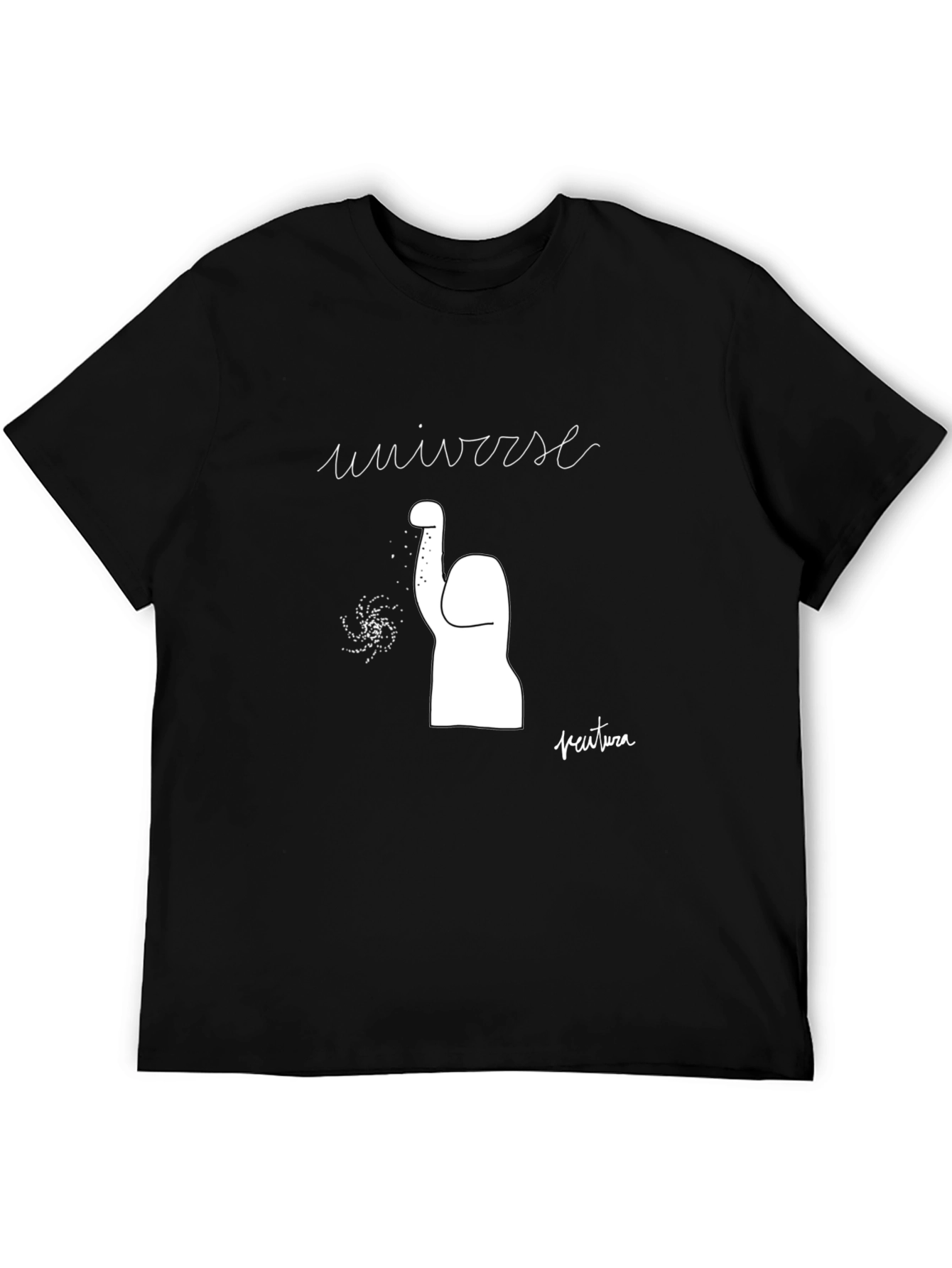 Universe Graphic Tee - Black Cotton T-Shirt