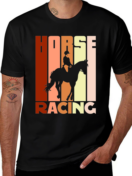 Equestrian Horse Racing Graphic T-Shirt