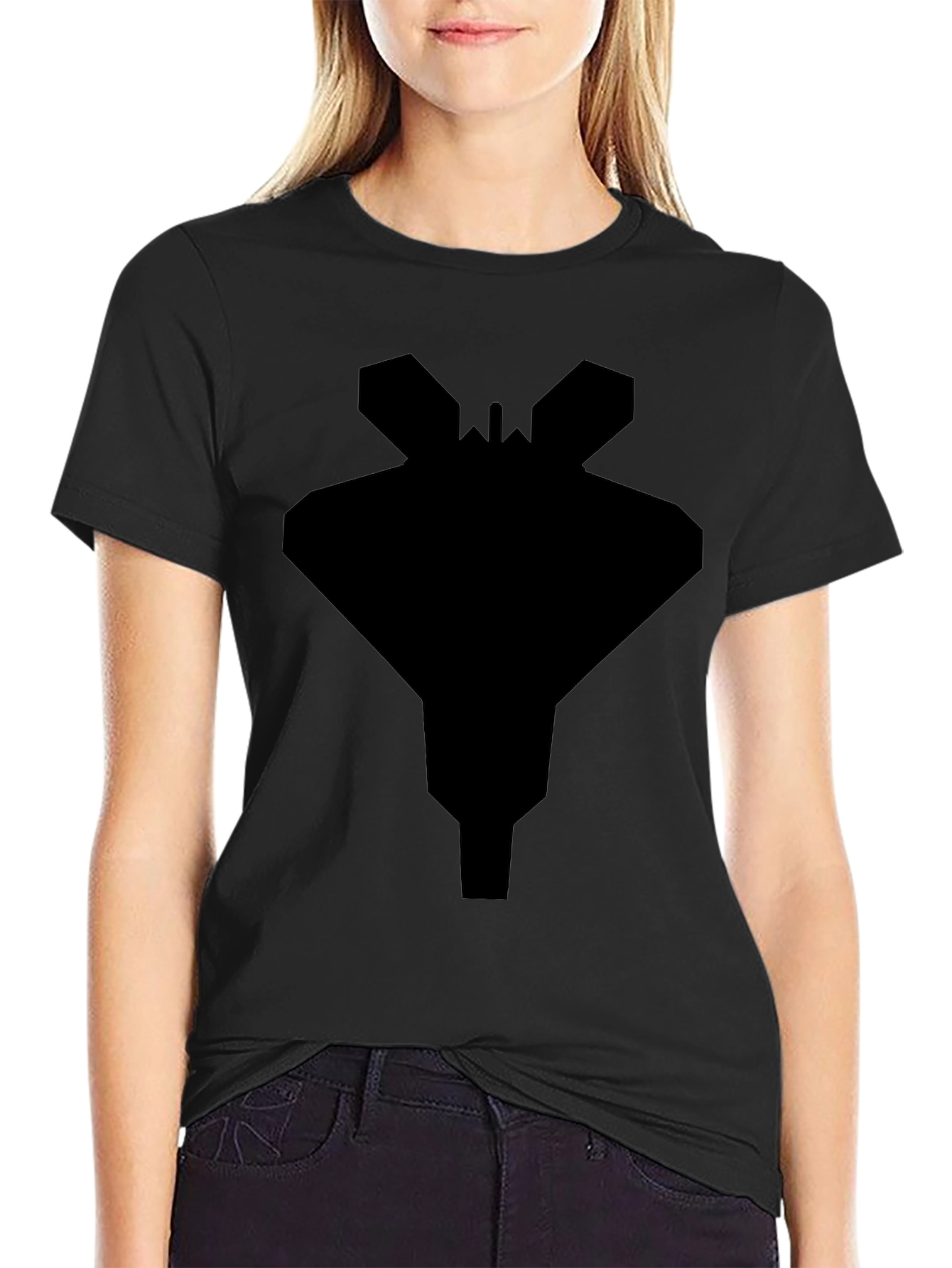 Stealth Jet Black T-Shirt - Modern Geometric Design