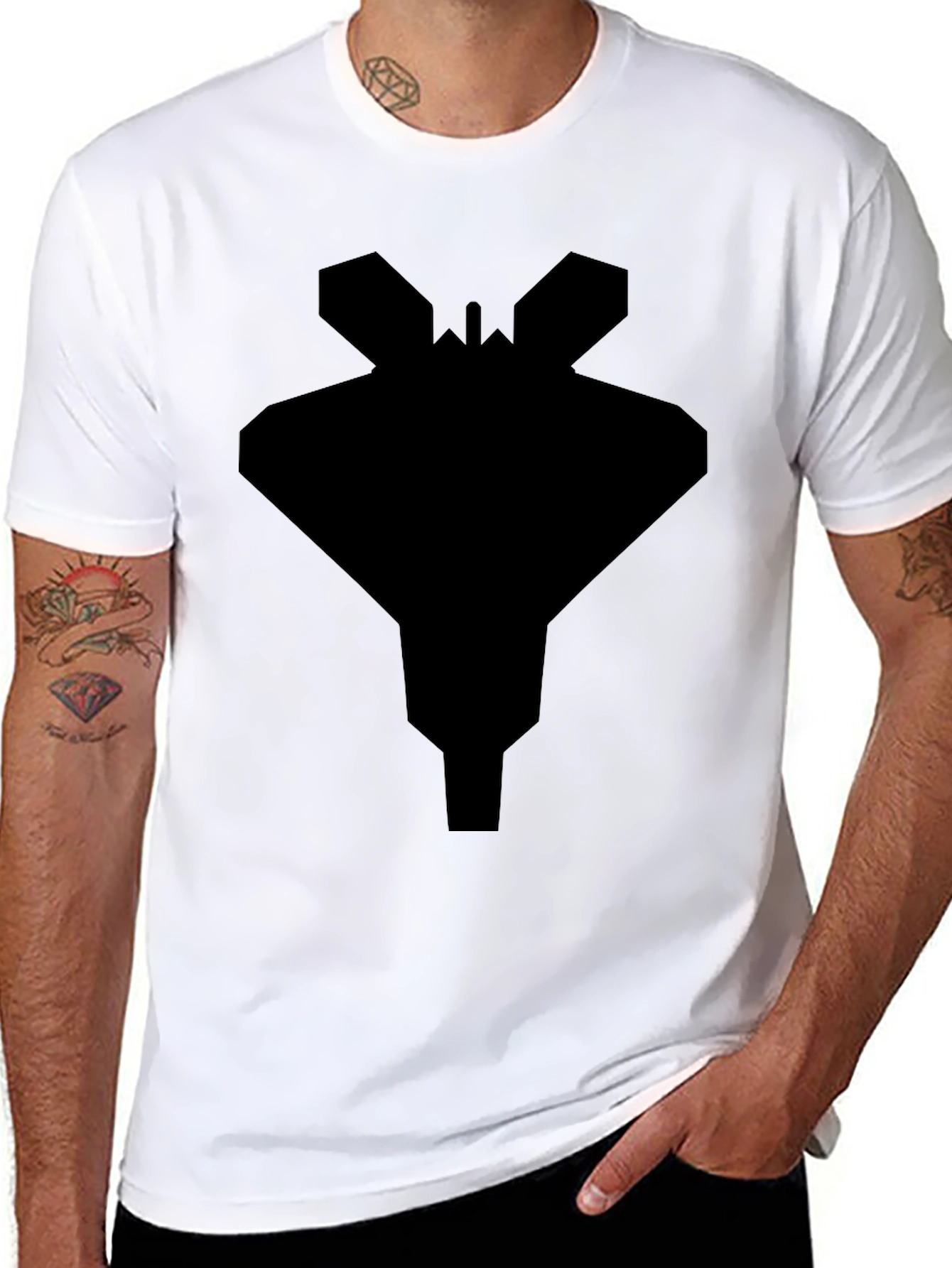 Stealth Jet Black T-Shirt - Modern Geometric Design