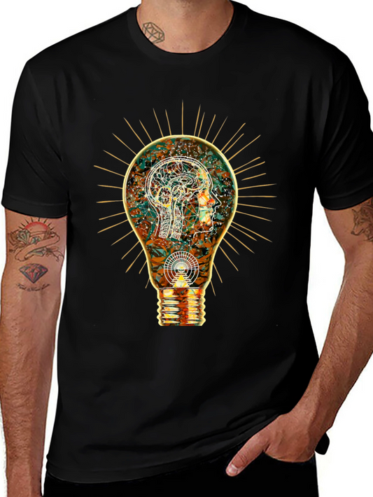 Enlightened Mind Tee: Brain Bulb Design