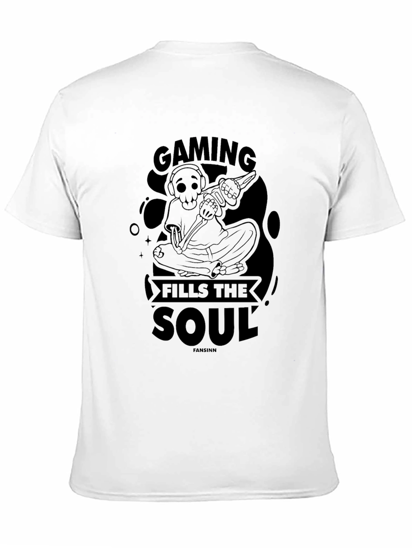 Gaming Fills The Soul Black Graphic T-Shirt