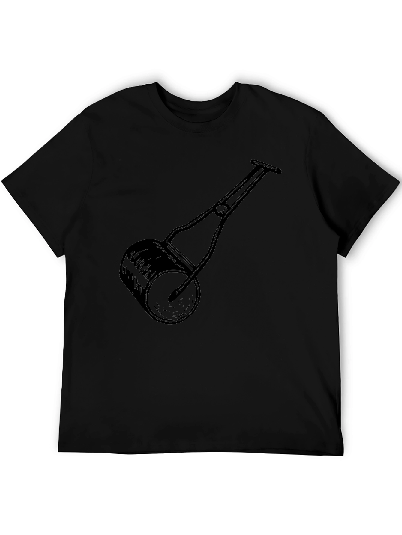 Hand Roller Printed Tee - Black Cotton Shirt