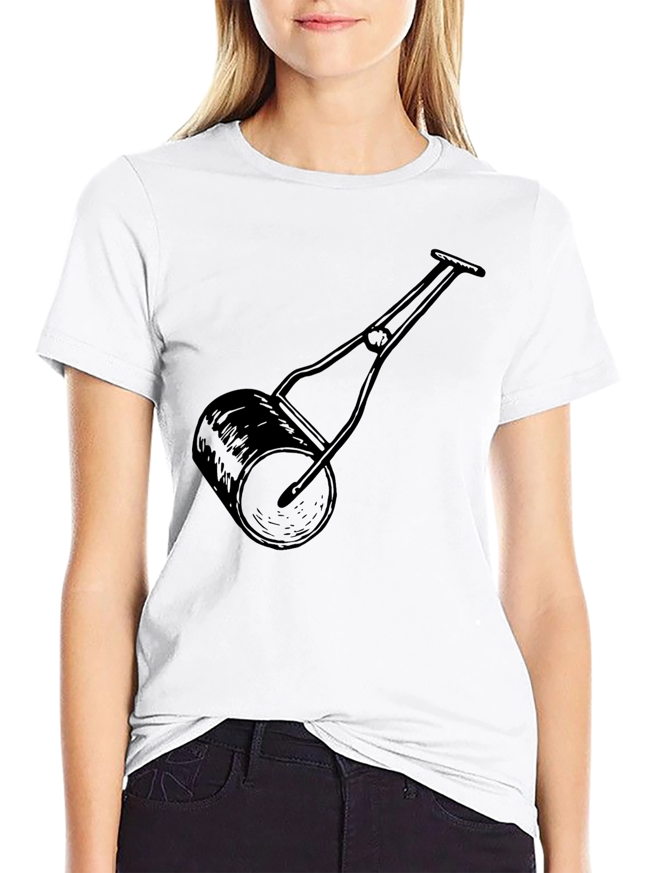 Hand Roller Printed Tee - Black Cotton Shirt