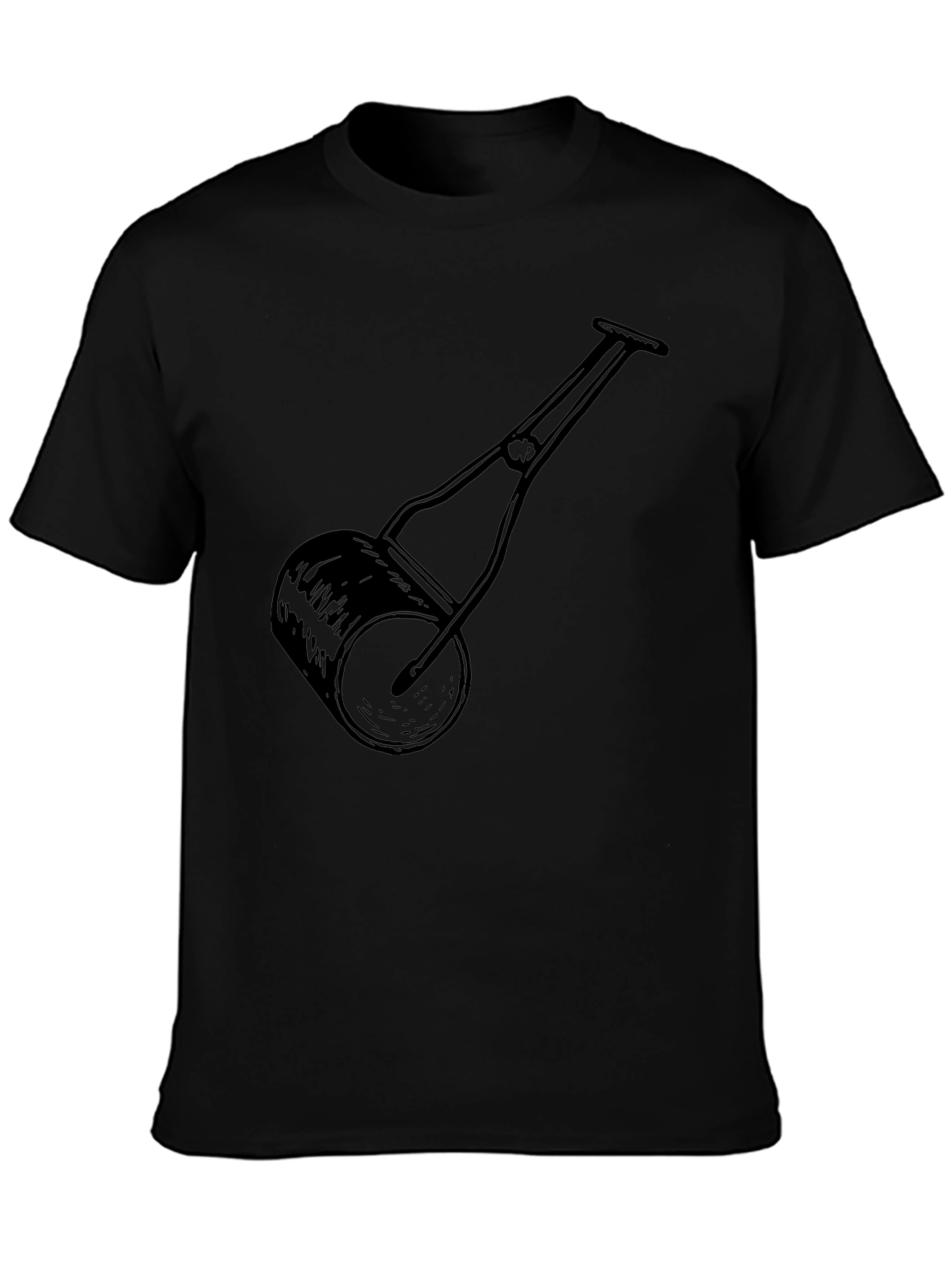Hand Roller Printed Tee - Black Cotton Shirt